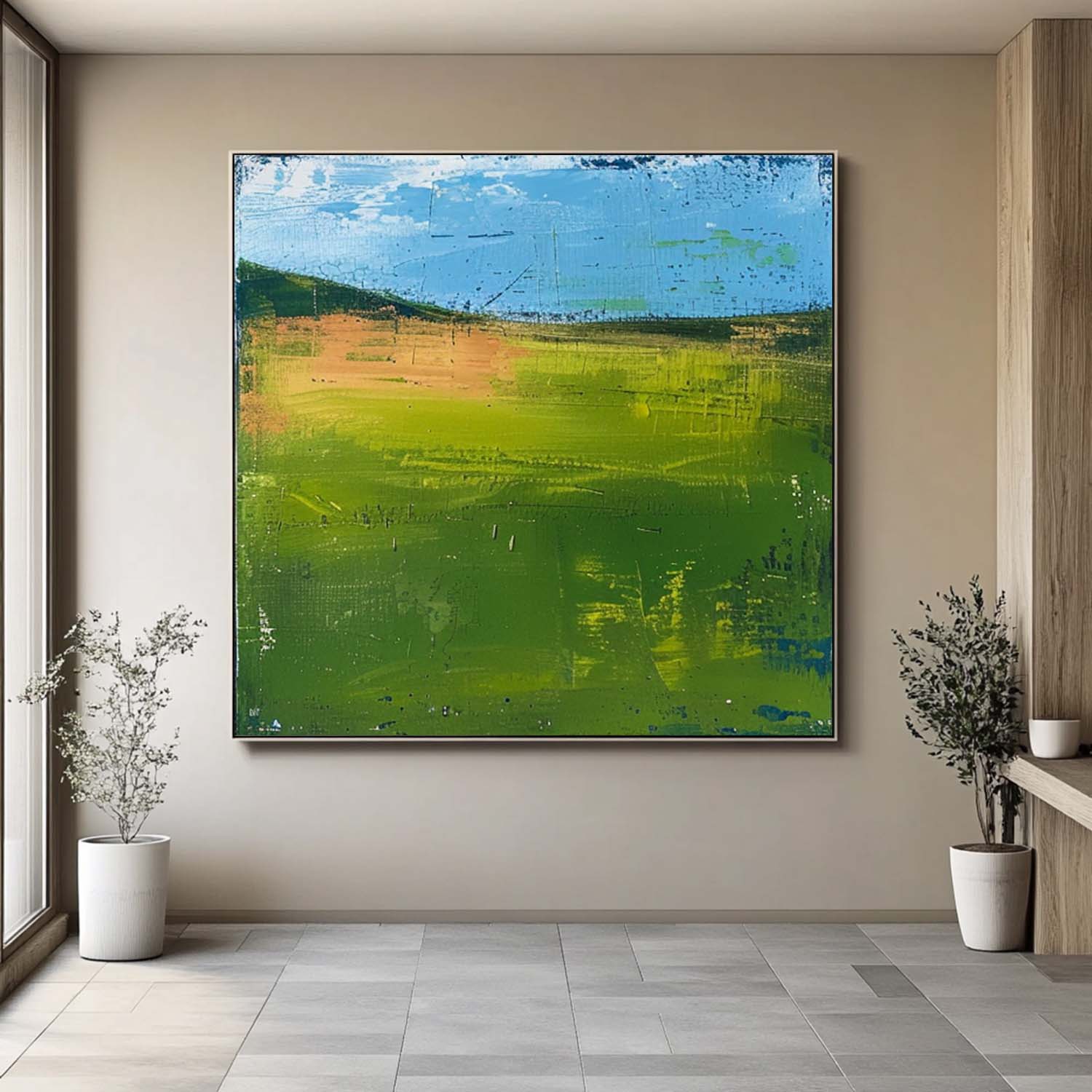 Modern Nature Art Original Wall Art Large Abstract Field Oil Painting On Canvas for Living Room