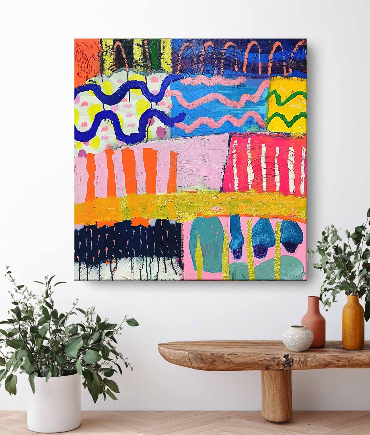 Modern Textured Artwork Colorful Original Hand-painted Canvas Wall Art Large Graffiti Abstract Oil Painting
