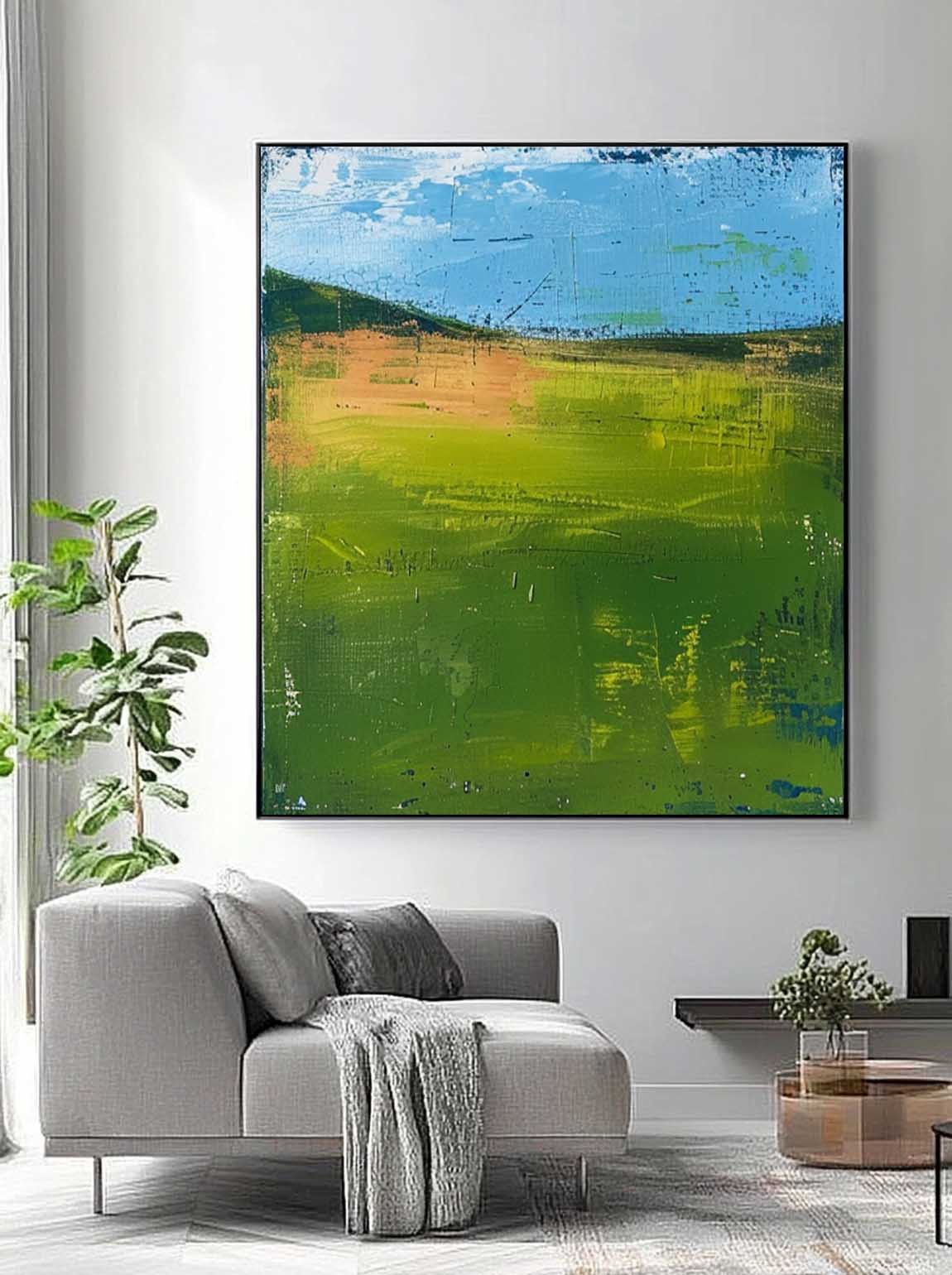 Modern Nature Art Original Wall Art Large Abstract Field Oil Painting On Canvas for Living Room