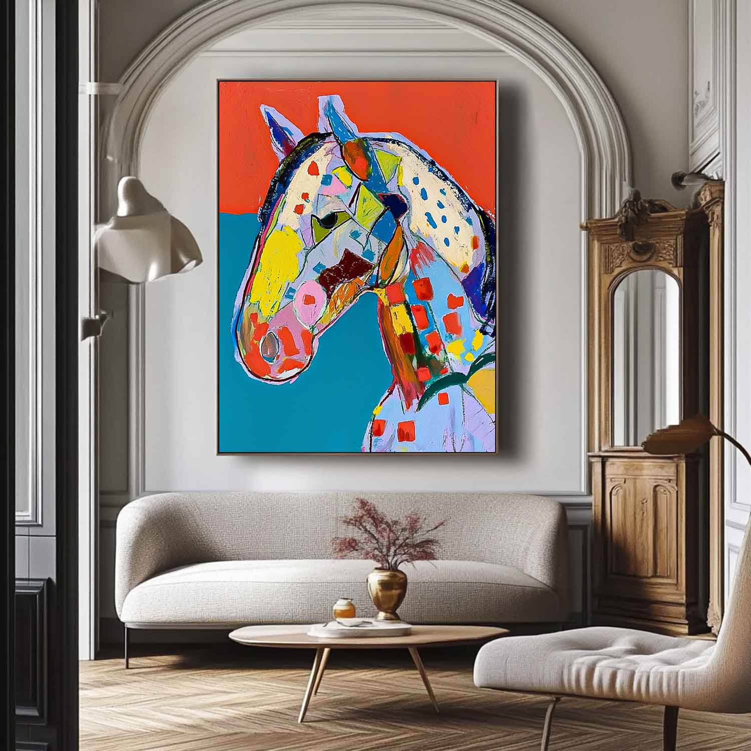 Modern Horse Abstract Wall Art Large Acrylic Painting Minimalism Graffiti Animal Oil Painting Home Decor