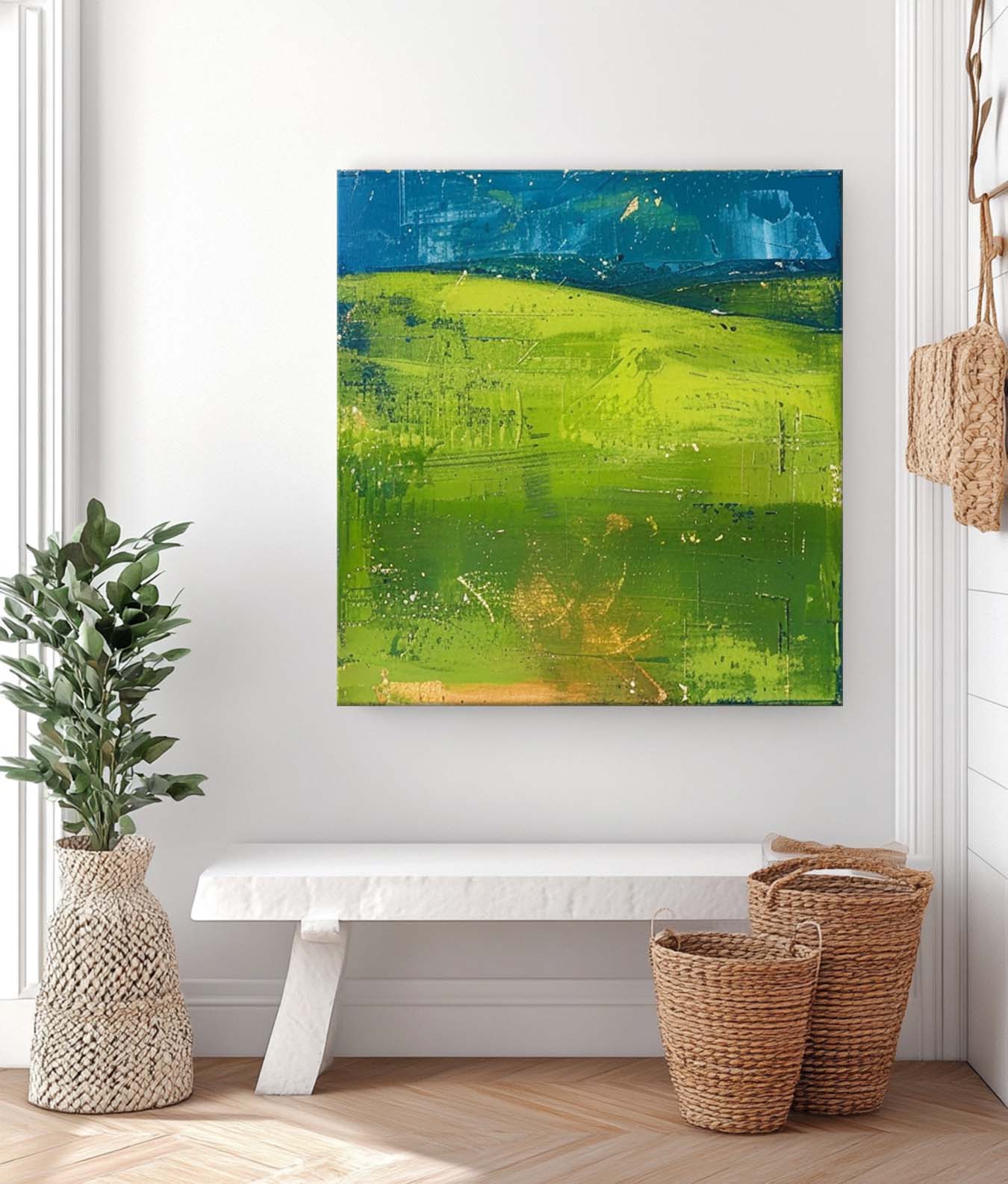 Large Abstract Field Oil Painting On Canvas Modern Nature Art Original Wall Art for Living Room