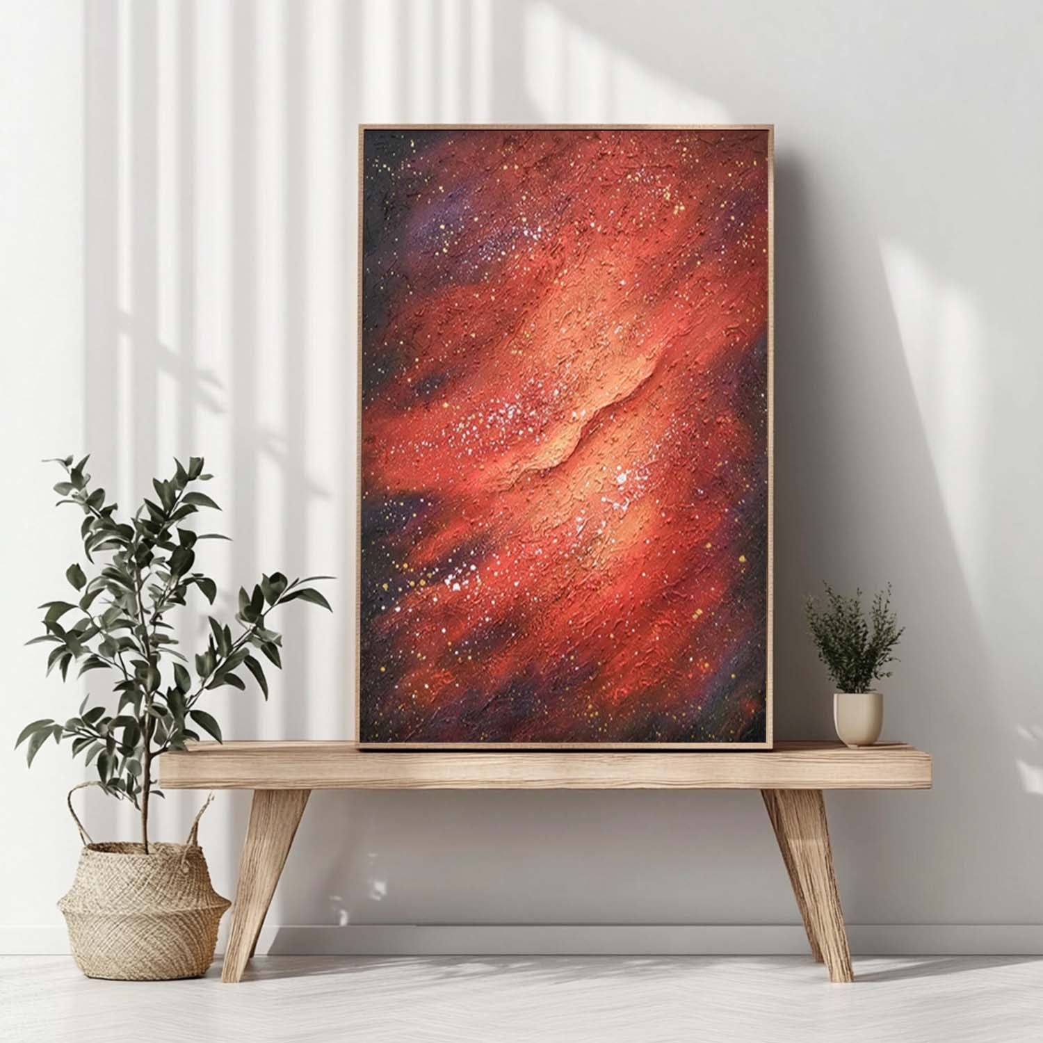 Texture Red Starry Sky Abstract Oil Painting Large Acrylic Painting On Canvas High Quality Original Artwork