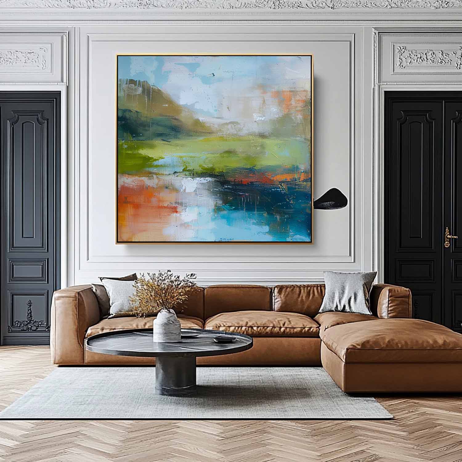 Modern Scenery Nature Art Large Retro Abstract Oil Painting Canvas Original Landscape Wall Art Home Decor