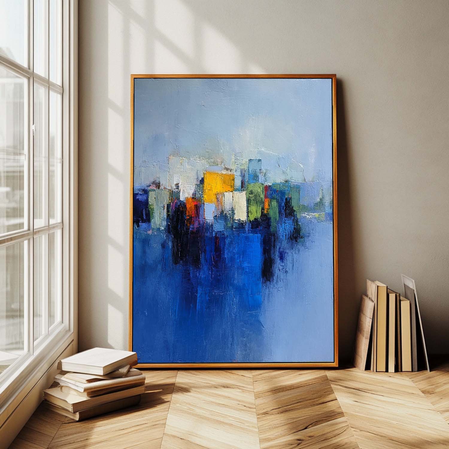 Big Building Wall Art Original Modern Cityscape Oil Painting On Canvas Abstract Urban Art Home Decor