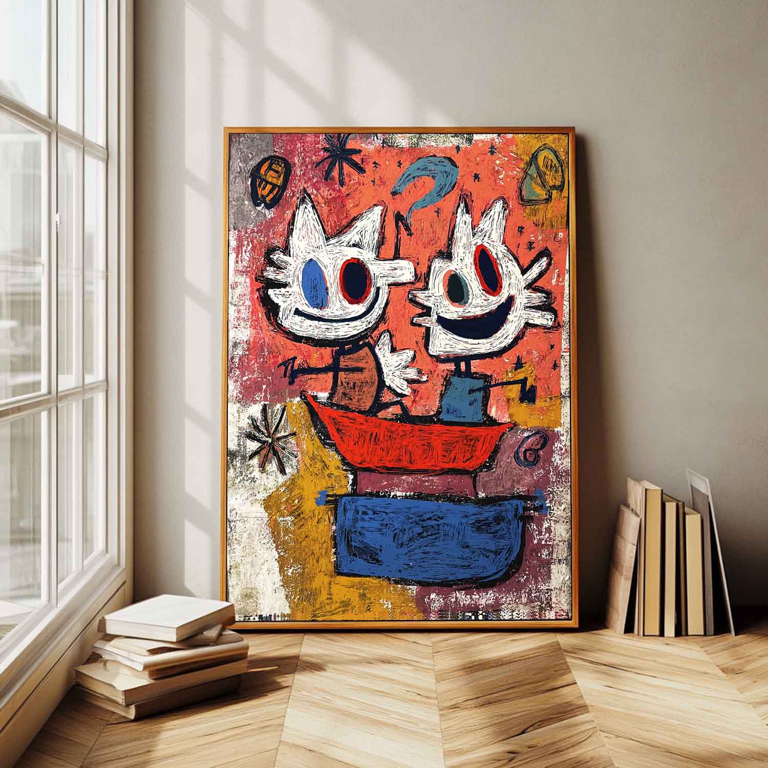 Original Features Artwork Abstract Lovely Characters Painting Canvas Large Graffiti Cartoon Figure Wall Art