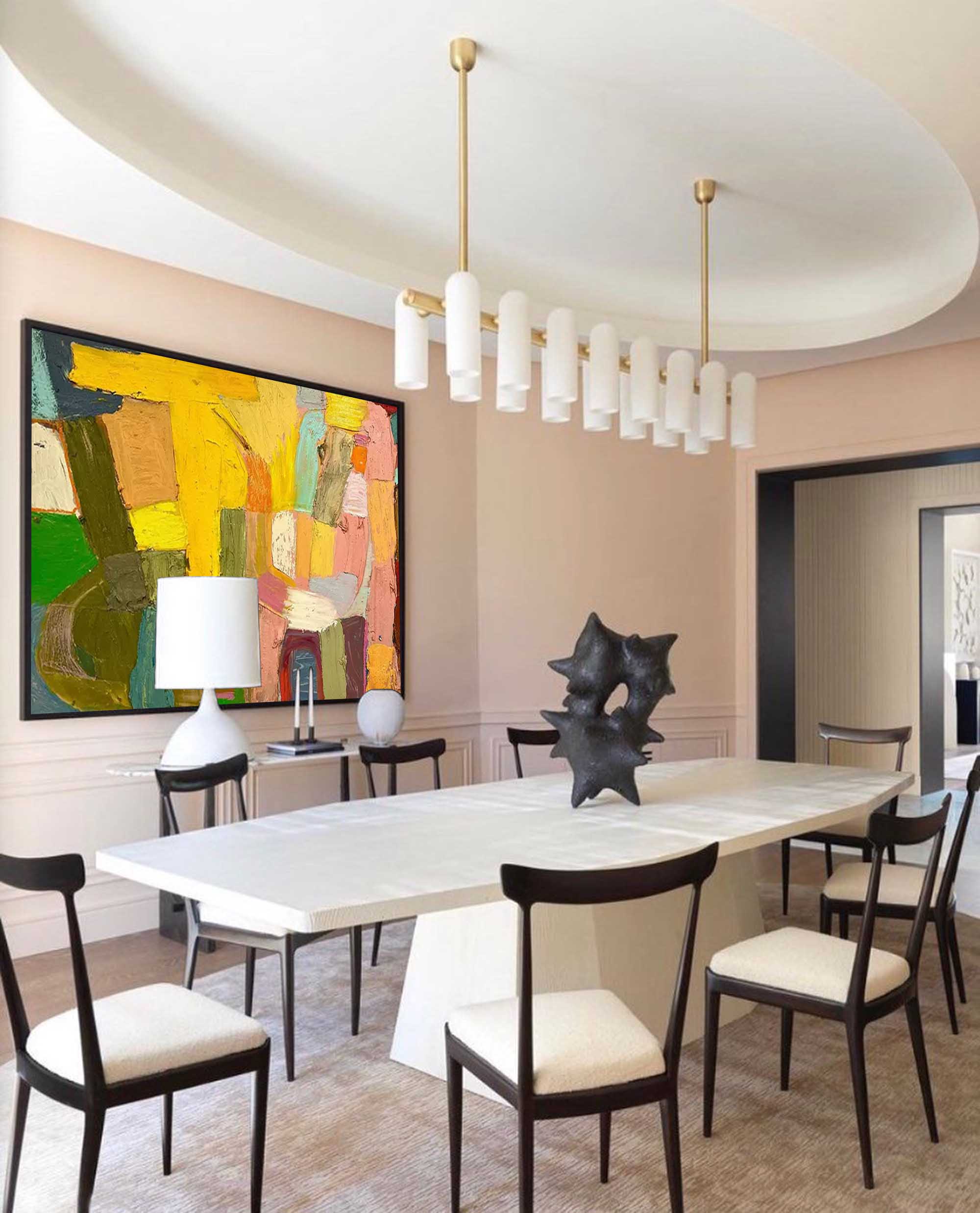 Large Abstract Oil Painting On Canvas Vibrant Colorful Modern Acrylic Painting Original Wall Art Home Decoration