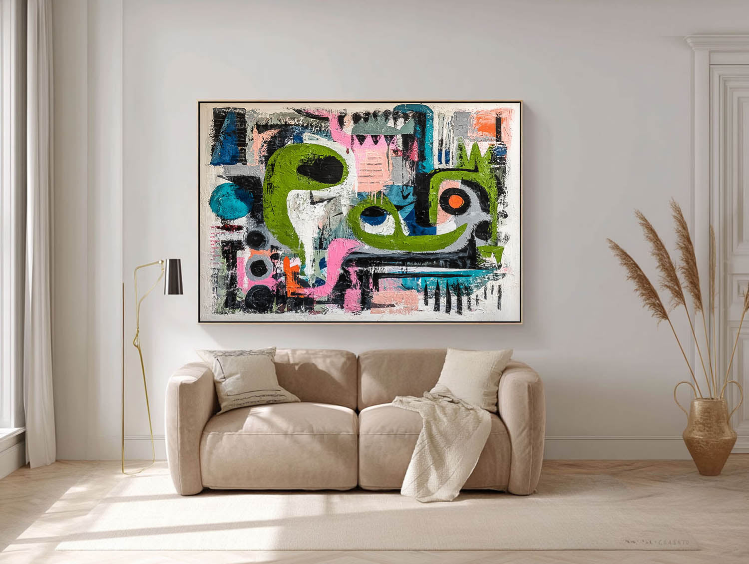 Abstract Oil Painting Colorful Irregular Graffiti Artwork Texture Acrylic painting Original Wall Art