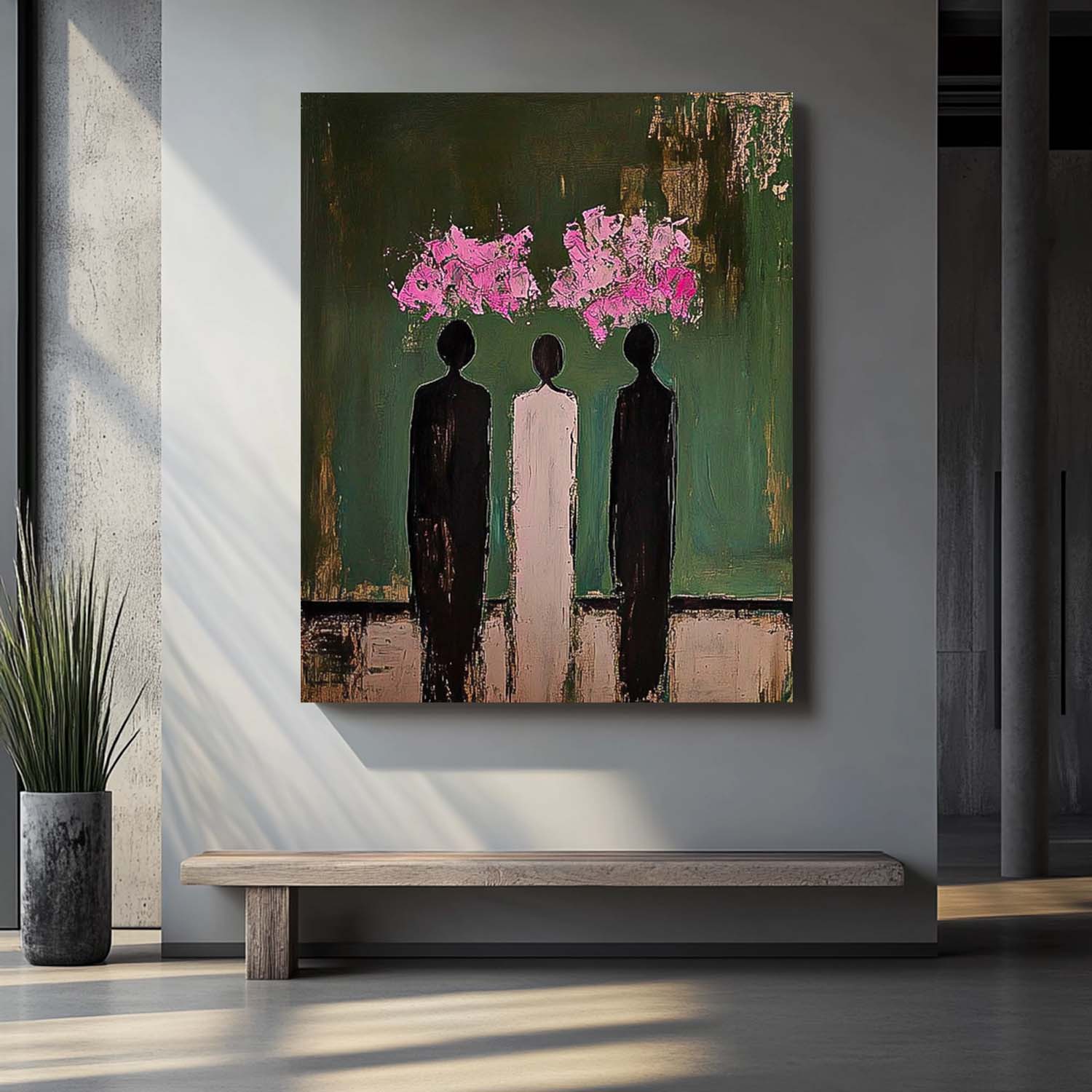 Minimalism Figure Acrylic Painting Original Graffiti Portrait Wall Art Abstract Oil Painting Canvas