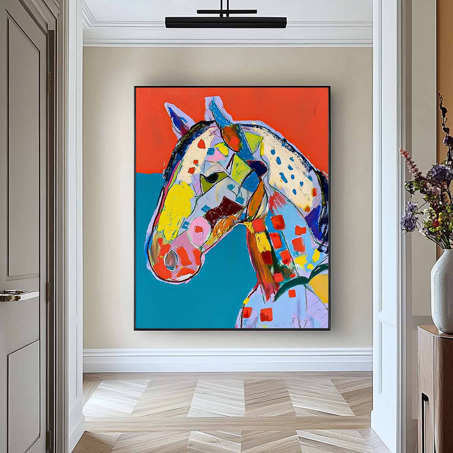 Modern Horse Abstract Wall Art Large Acrylic Painting Minimalism Graffiti Animal Oil Painting Home Decor