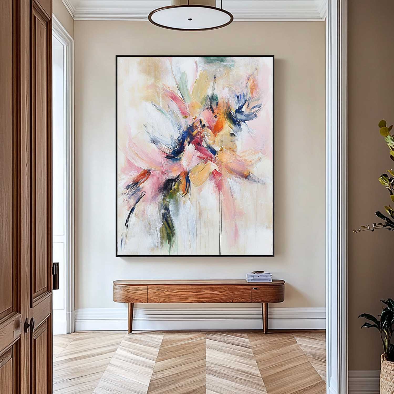 Modern Minimalist Wall Art Original Acrylic Painting Wall Art Abstract Fireworks Oil Painting on Canvas