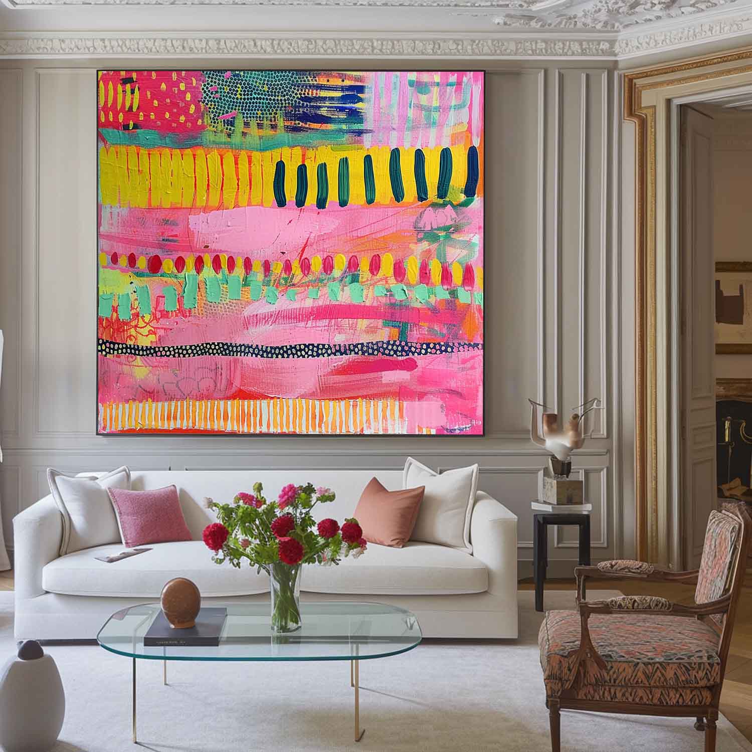 Modern Textured Artwork Large Graffiti Abstract Oil Painting Coloeful Original Hand-painted Canvas Wall Art