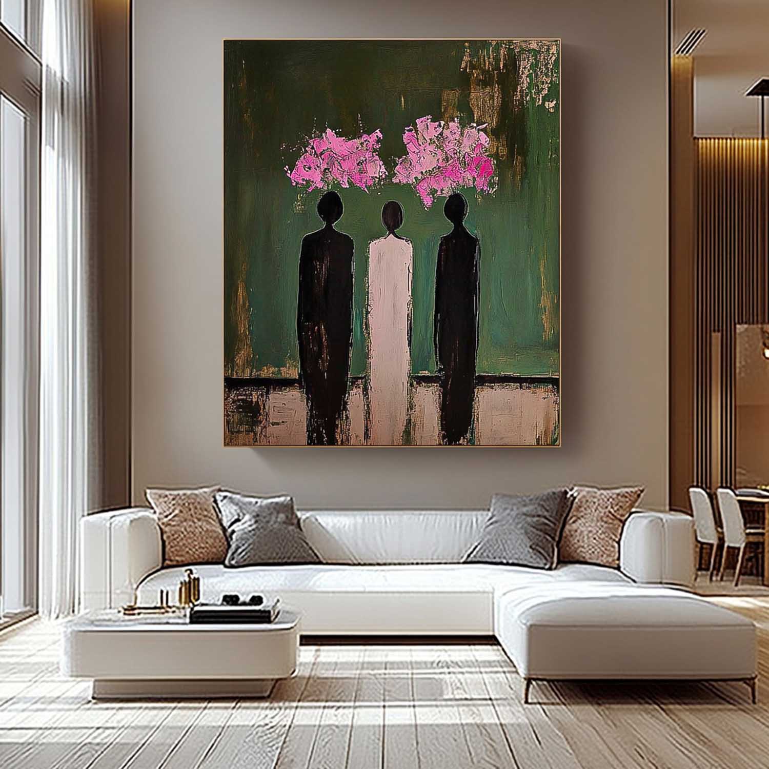 Minimalism Figure Acrylic Painting Original Graffiti Portrait Wall Art Abstract Oil Painting Canvas