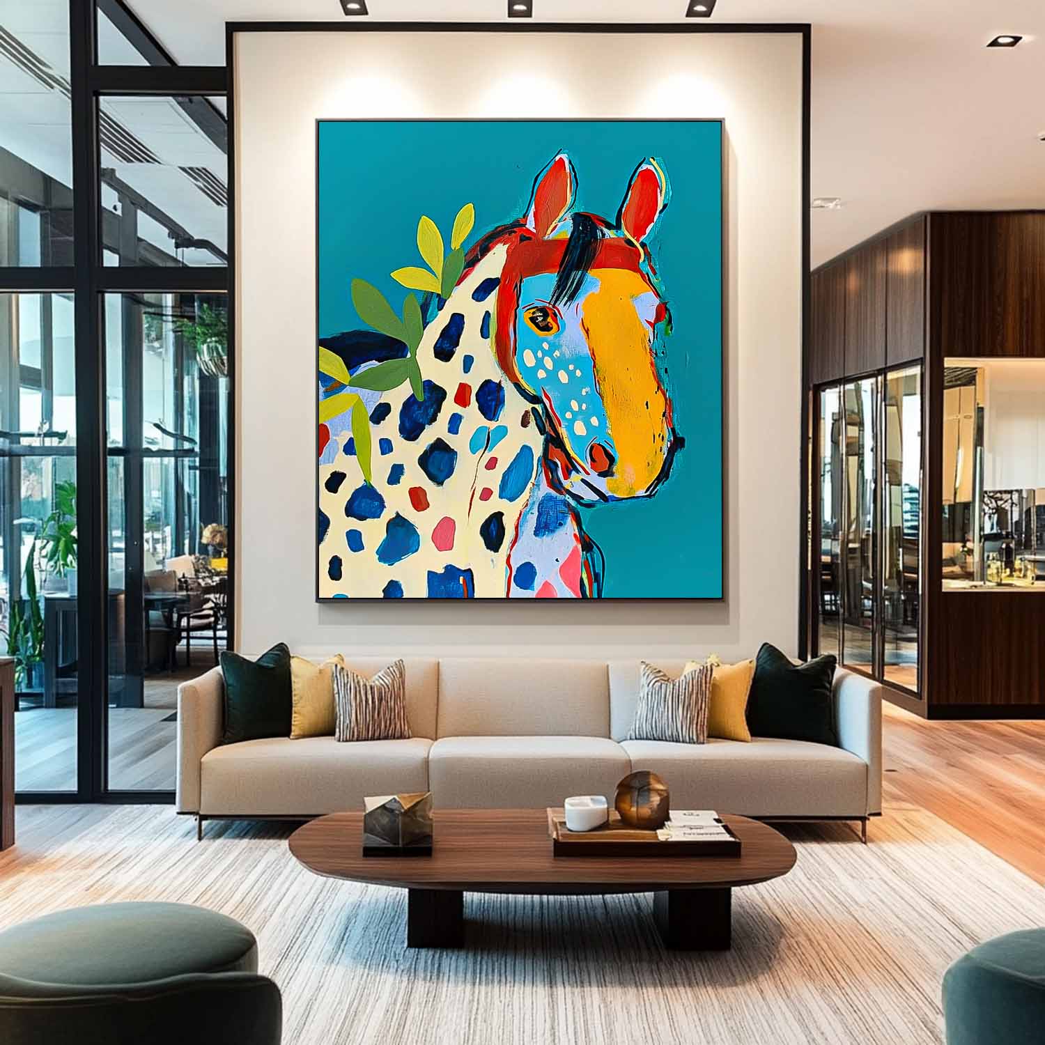 Modern Horse Abstract Wall Art Large Acrylic Painting Impression Graffiti Animal Oil Painting Home Decor
