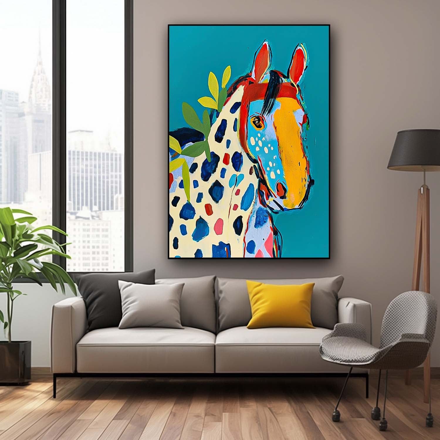 Modern Horse Abstract Wall Art Large Acrylic Painting Impression Graffiti Animal Oil Painting Home Decor