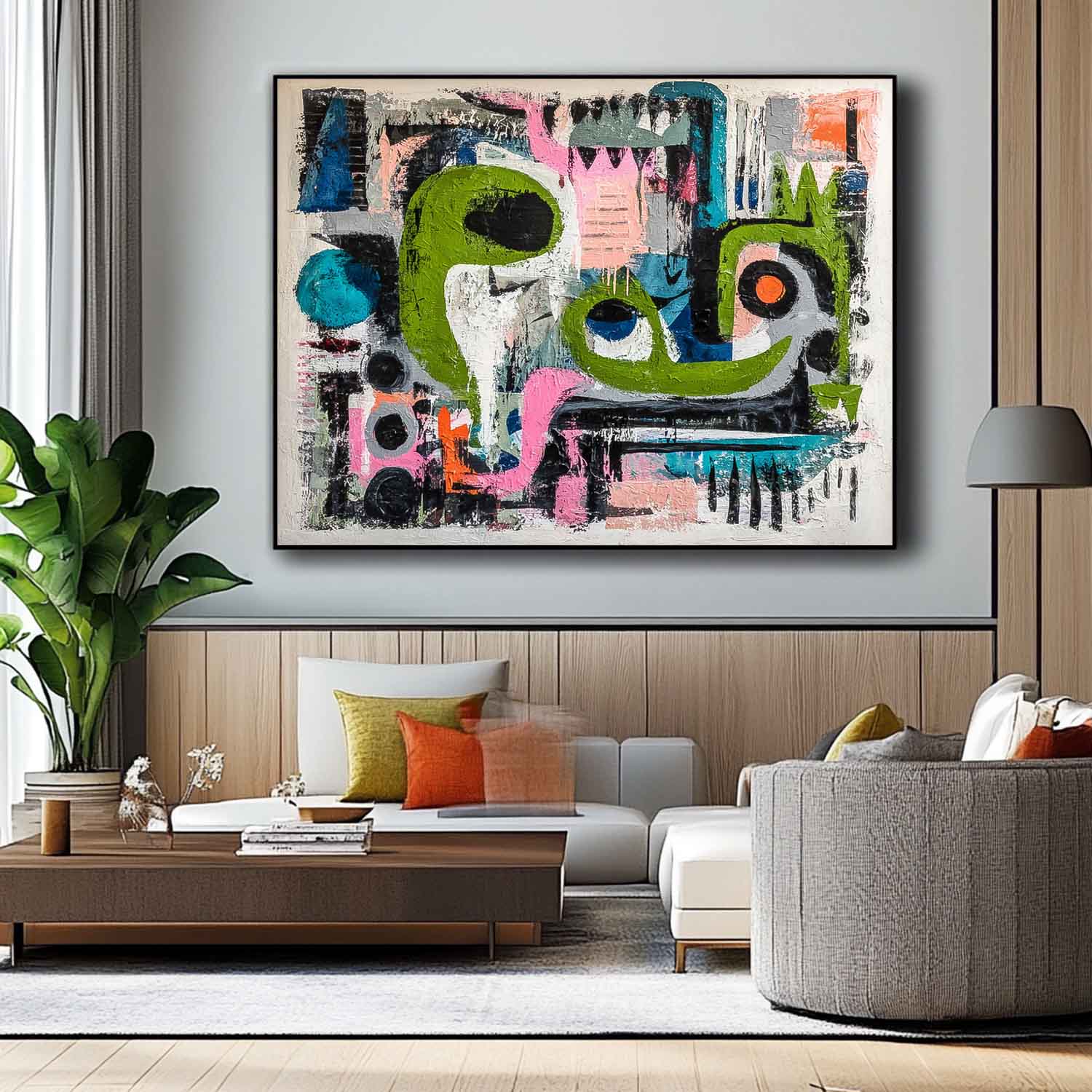 Abstract Oil Painting Colorful Irregular Graffiti Artwork Texture Acrylic painting Original Wall Art