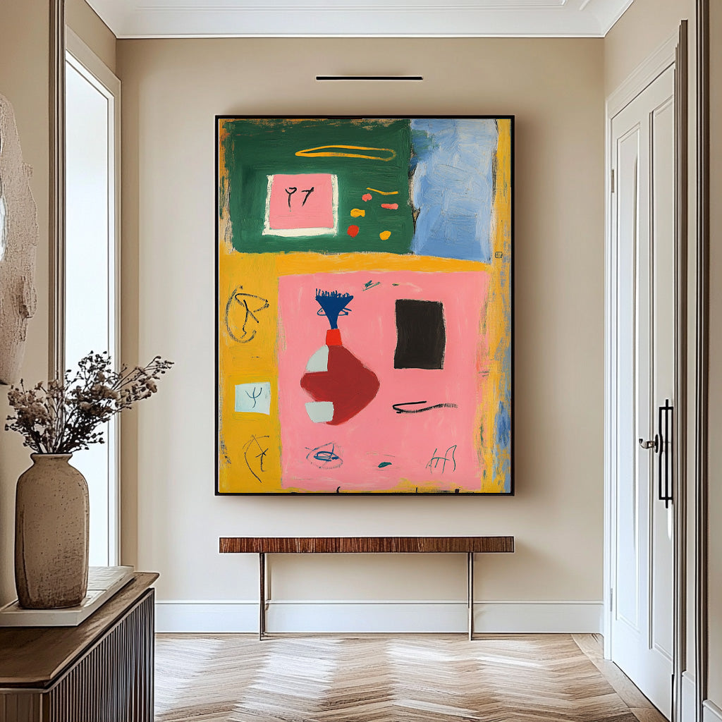 Original Graffiti Symbol Eements Color Painting Texture Acrylic painting Abstract Large Wall Art Fashion Art