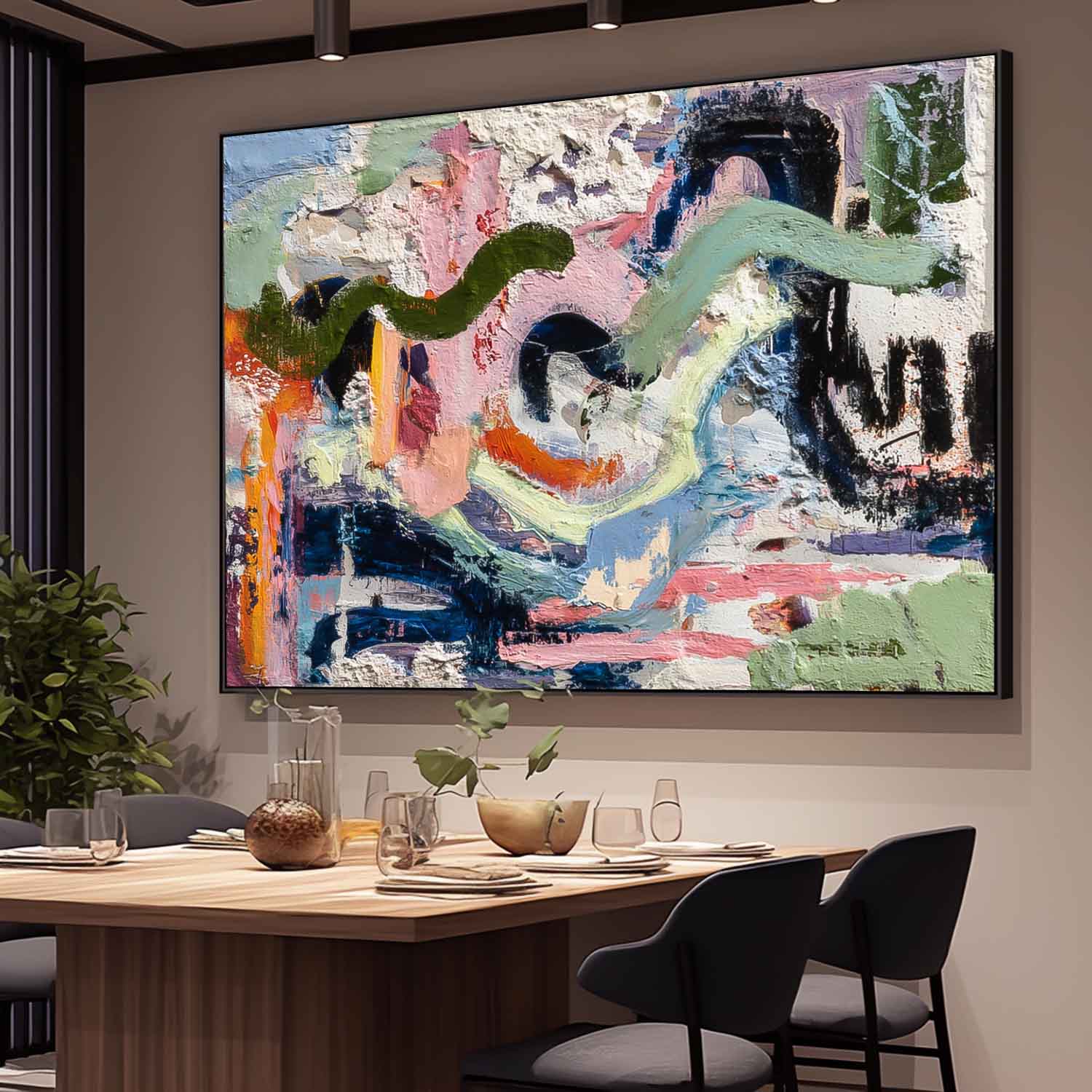 Colorful Irregular Graffiti Artwork Abstract Oil Painting Texture Acrylic painting Original Wall Art