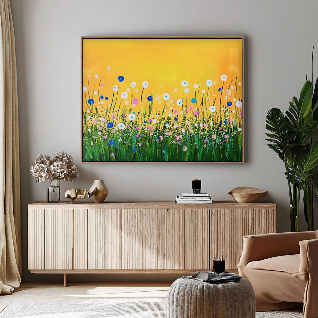 Original Abstract Oil Painting On Canvas Horizontal Flower Bush Beauty Texture Artwork Home Decor Gift