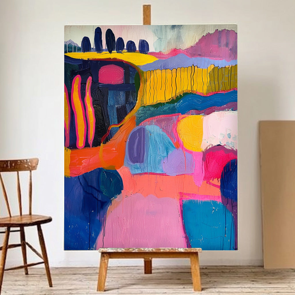Fashion Art Original High Aaturation Painting Acrylic painting Abstract Landscape Wall Art Home Decor