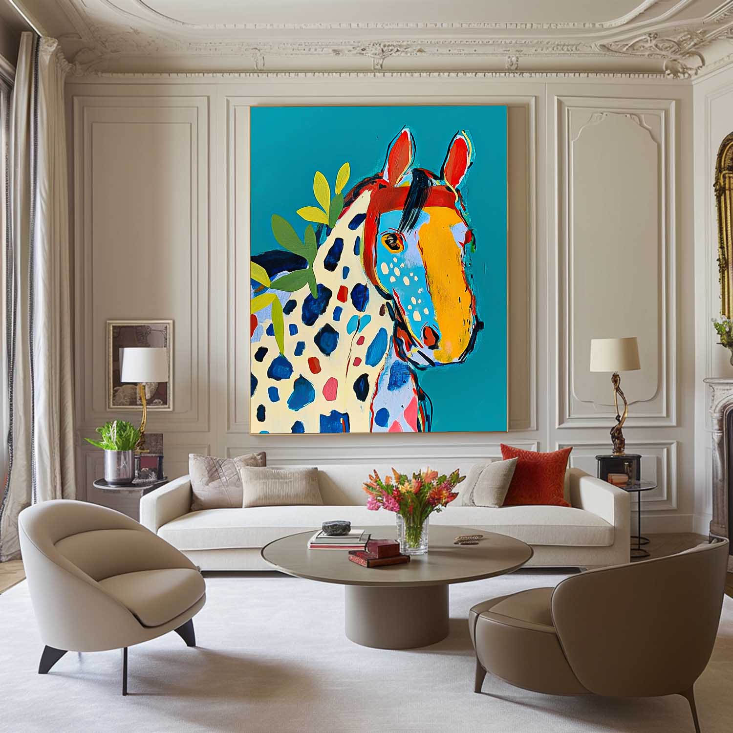 Modern Horse Abstract Wall Art Large Acrylic Painting Impression Graffiti Animal Oil Painting Home Decor
