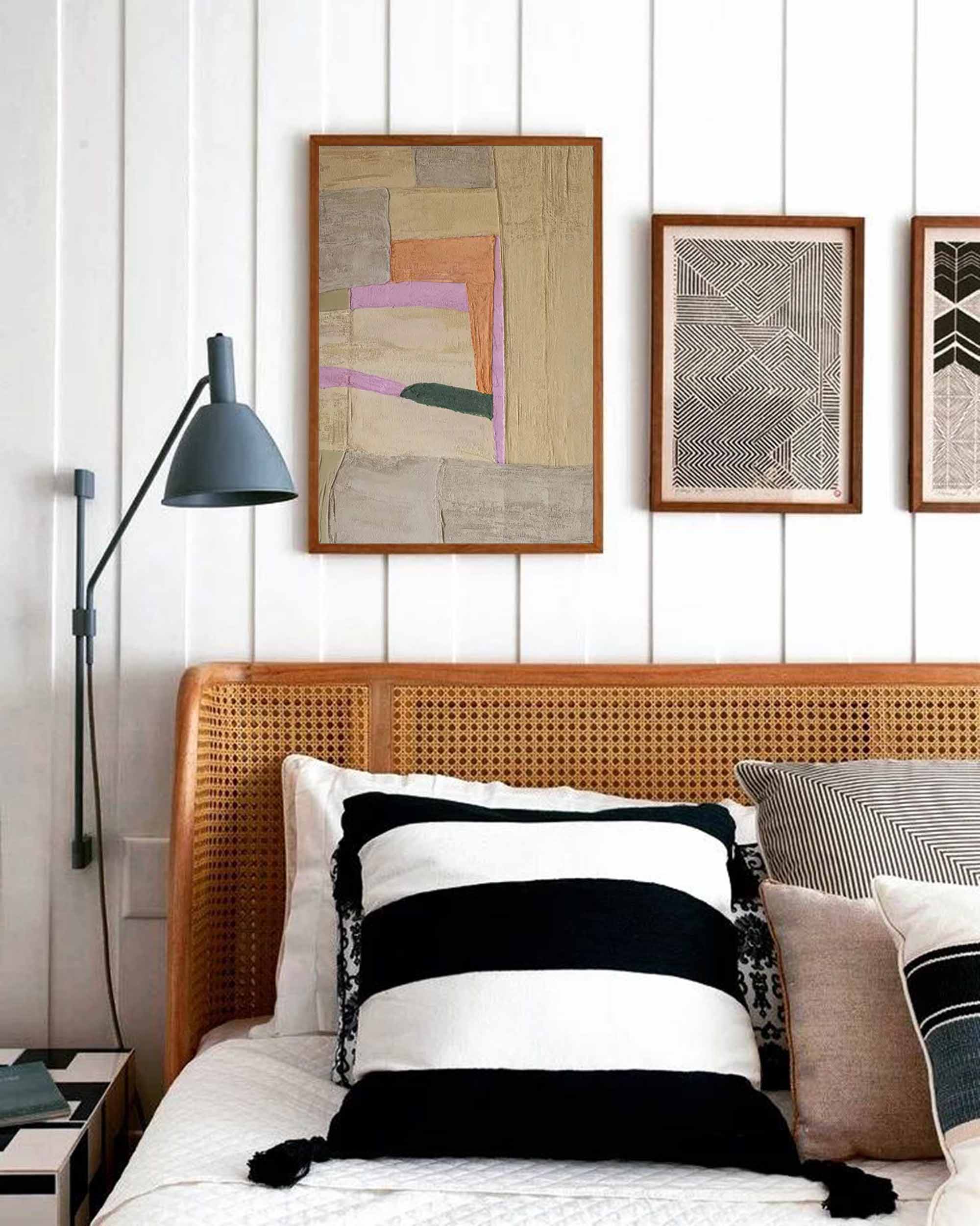 Abstract Wall Art Canvas With Frame Oil Painting Large vintage Minimalist Oil Painting Home Decor