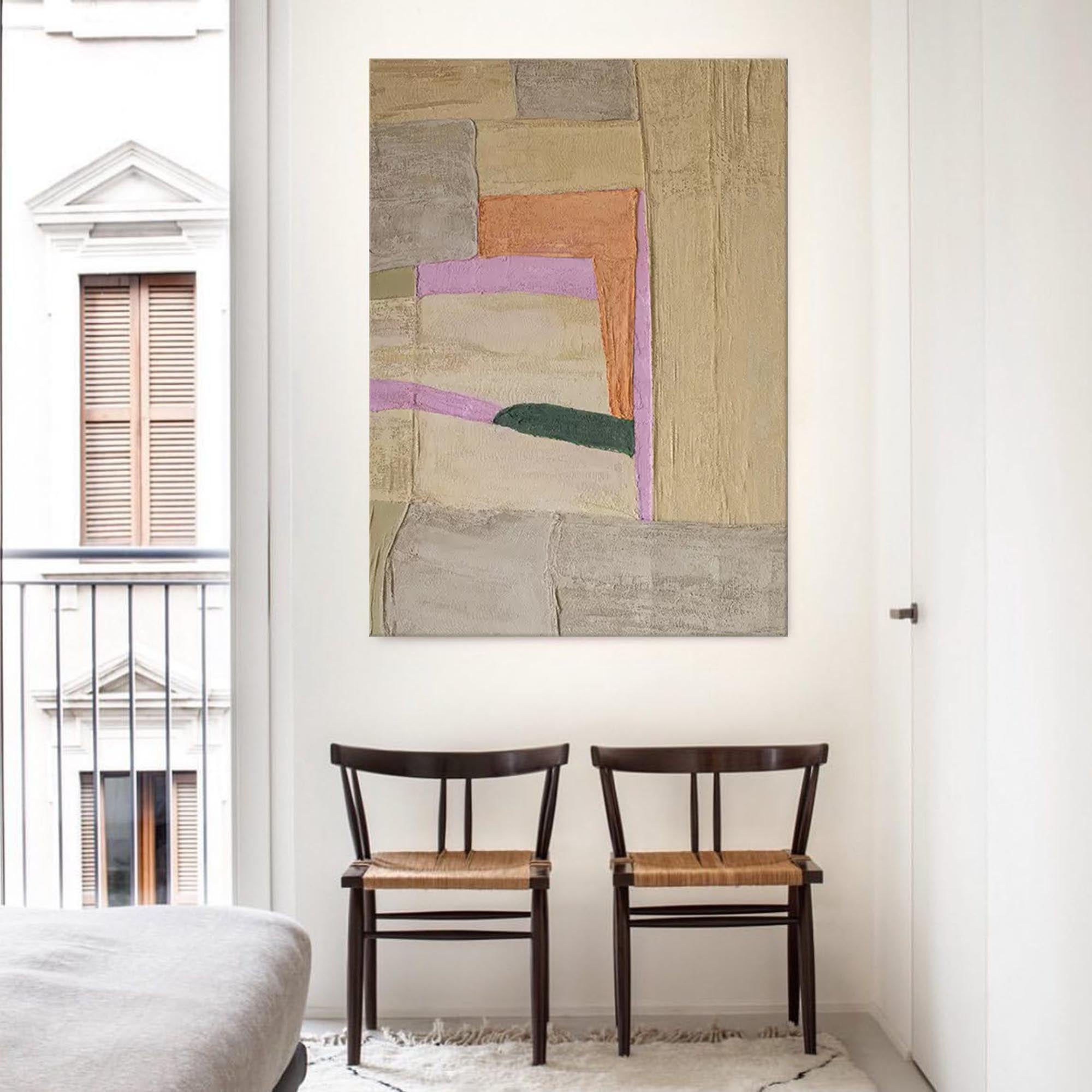 Abstract Wall Art Canvas With Frame Oil Painting Large vintage Minimalist Oil Painting Home Decor