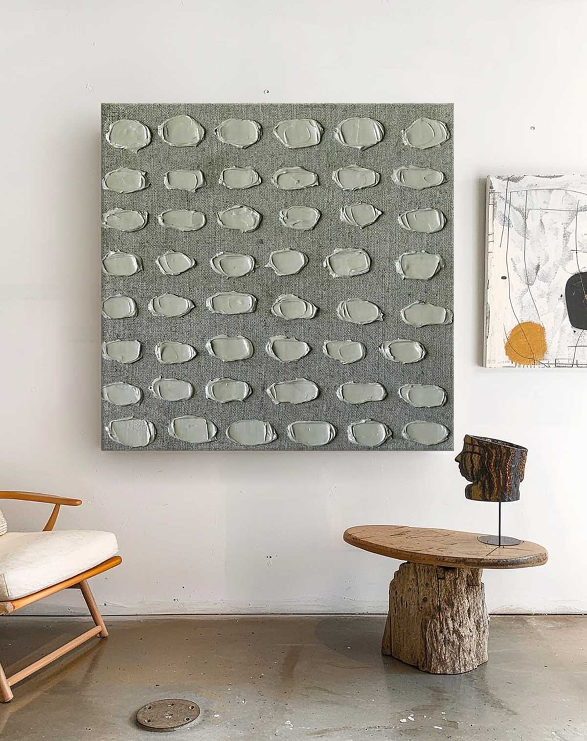 Minimalist Texture Canvas Acrylic Painting Large Creative Knife Painting Original Wall Art Grey Artwork