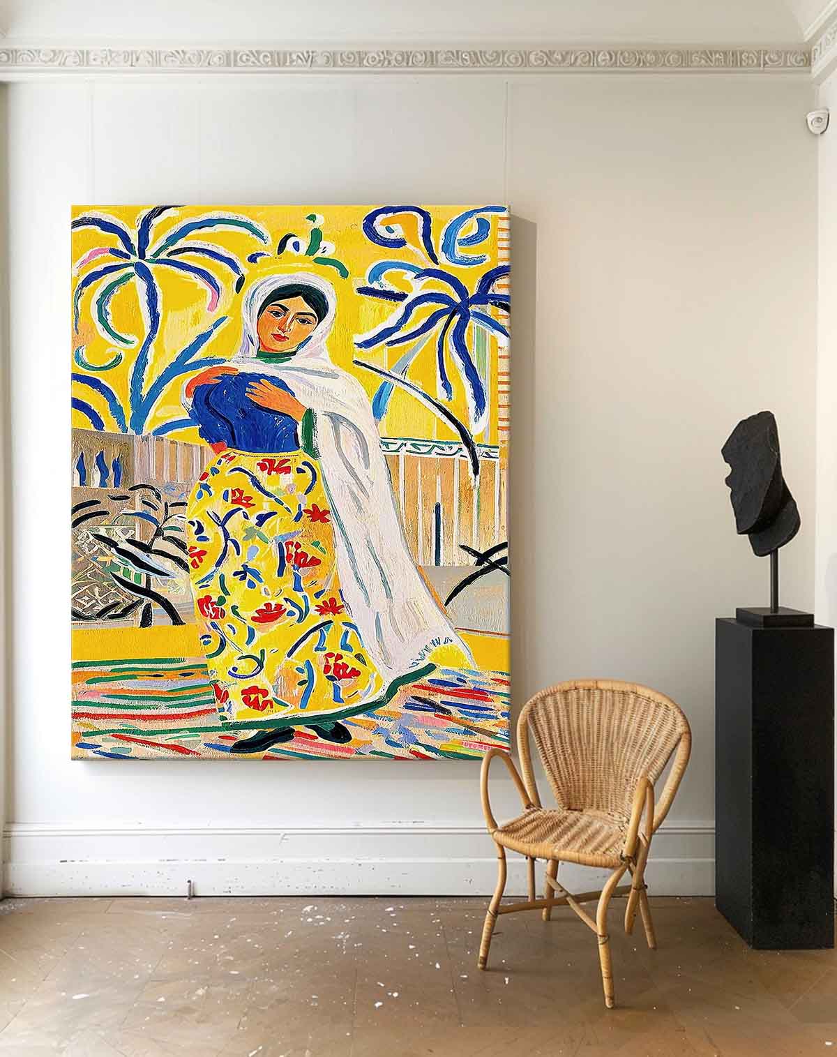 Beautiful Girl In A Romantic Vintage Style Gorgeous Original Modern Wall Art Lady In Gold Painting Artwork