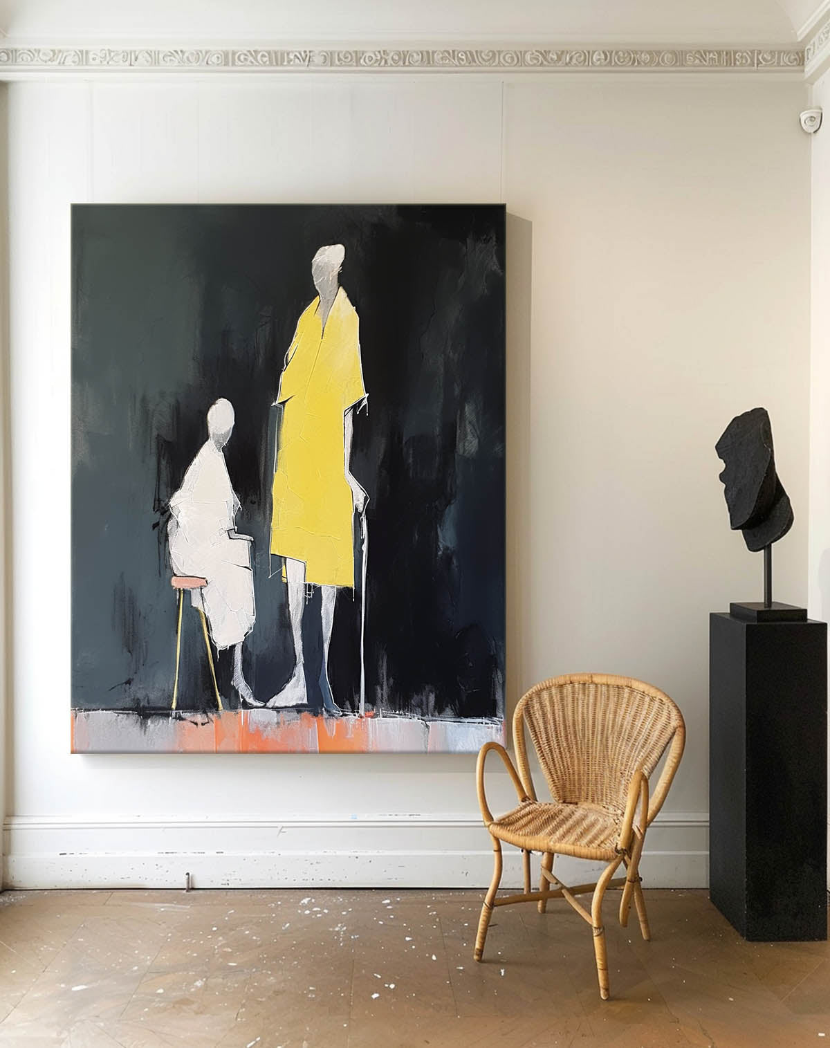 Original People In The Dark Wall Art Large Figure Painting Original Abstract Artwork For Living Room
