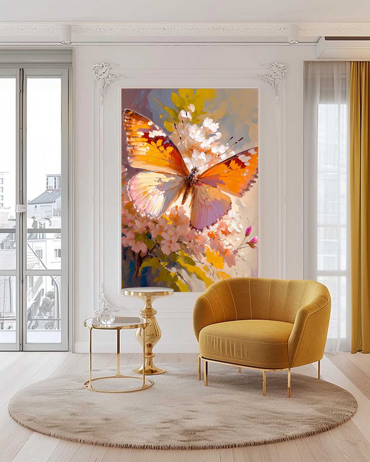 Bright Oil Painting Modern Texture Oil Painting Impressionist Butterfly Wall Art Original Artwork Decor