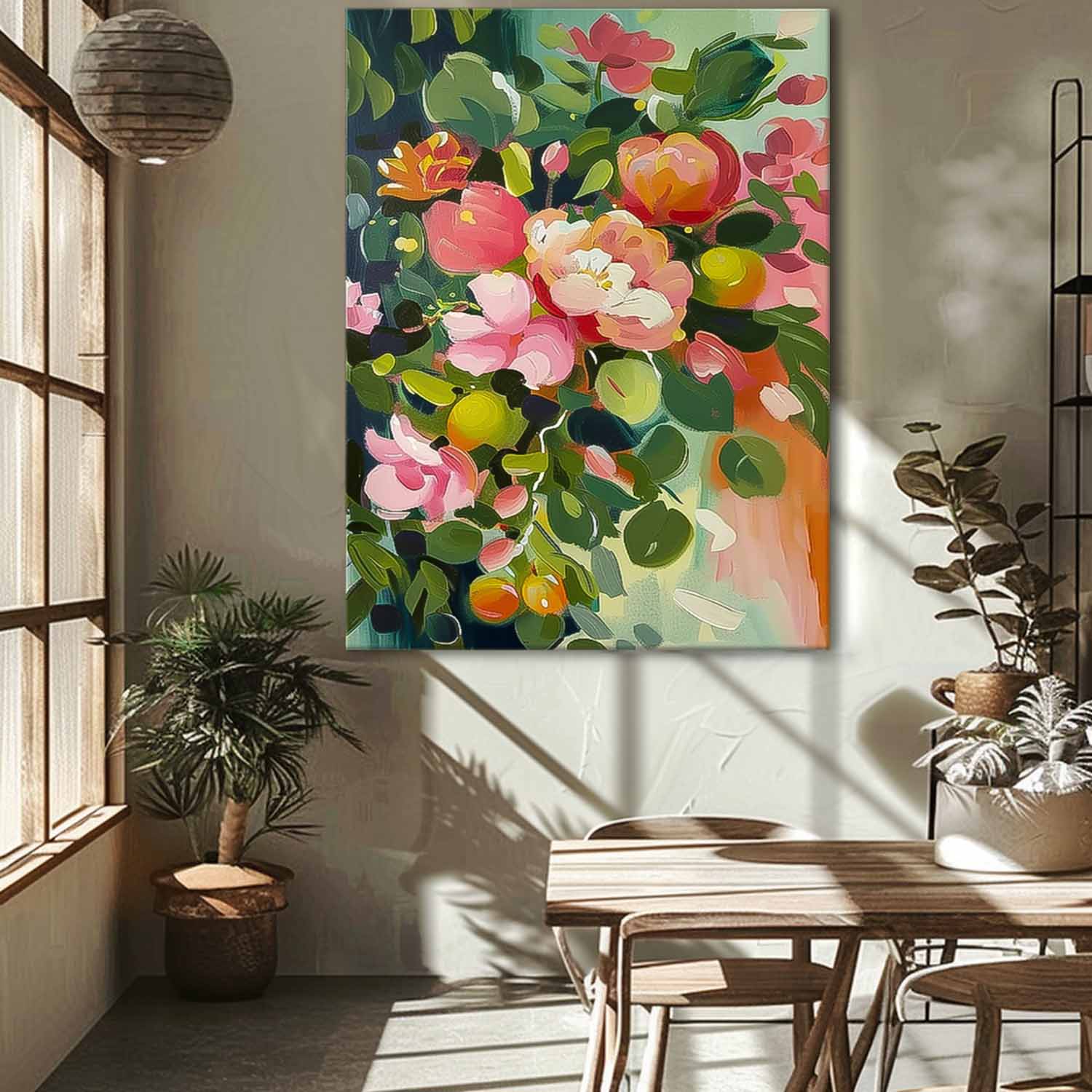 Abstract Peony Flower Oil Painting on Canvas Large Original Watercolor Flowers Art Custom Painting Boho Wall Decor