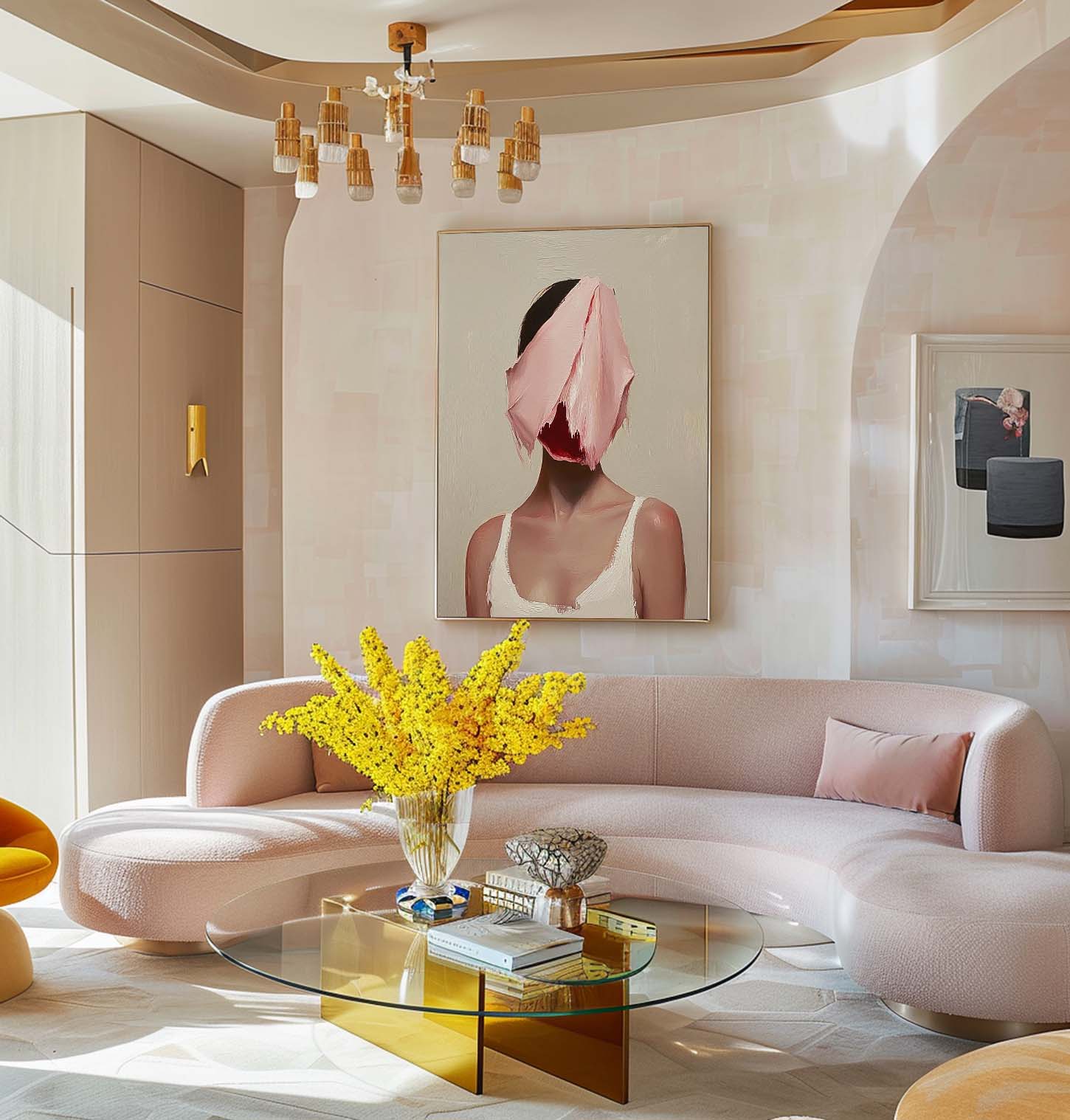 Lady Contemporary Artwork Abstract Woman Oil Painting On Canvas Original Faceless Texture Girl Wall Art