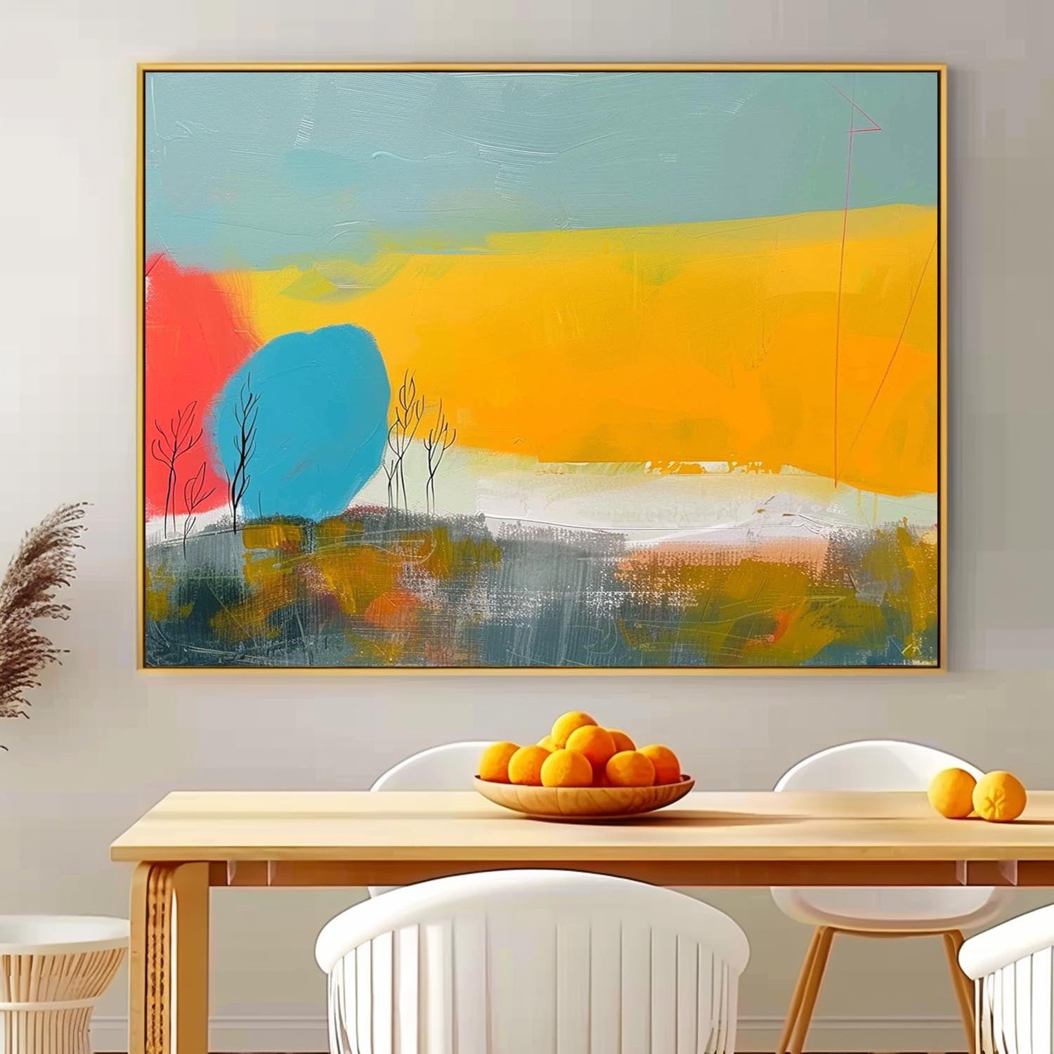 Abstract Landscape Oil Painting Texture Acrylic painting Modern Vibrant Colorful Natural Artwork