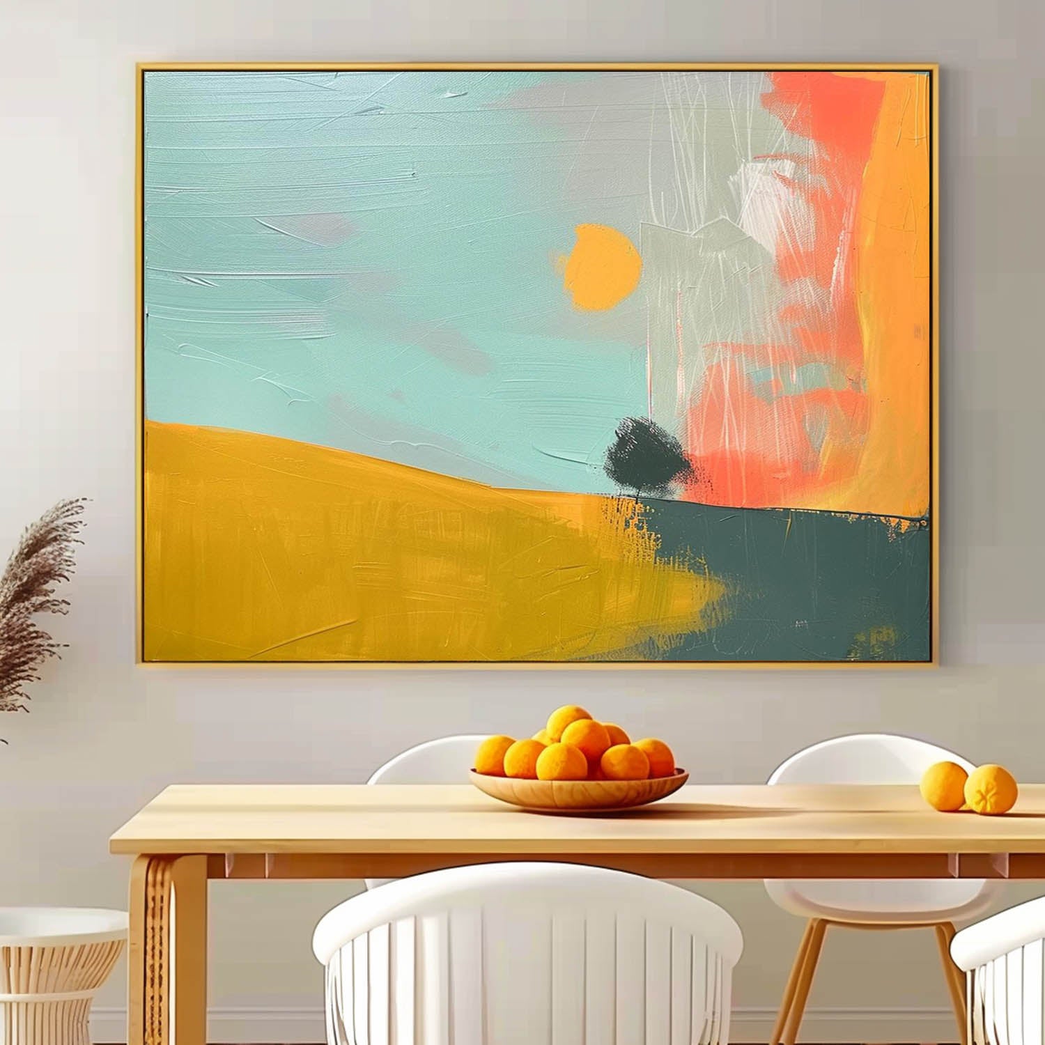 Modern Bright Colorful Natural Artwork Abstract Landscape Oil Painting Texture Acrylic painting