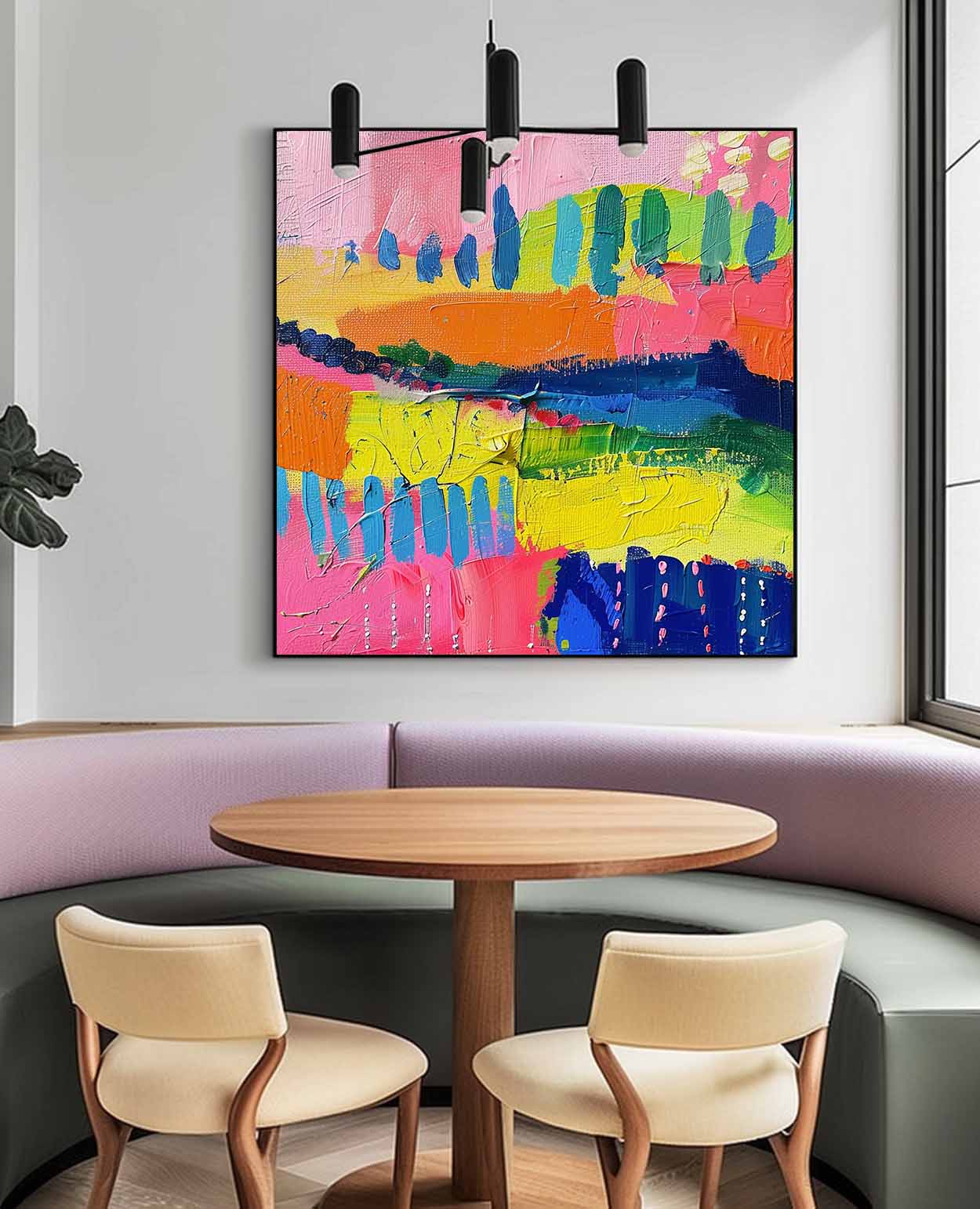 Colorful Large Graffiti Abstract Painting Original Canvas Wall Art Textured Artwork Children's Room Decor