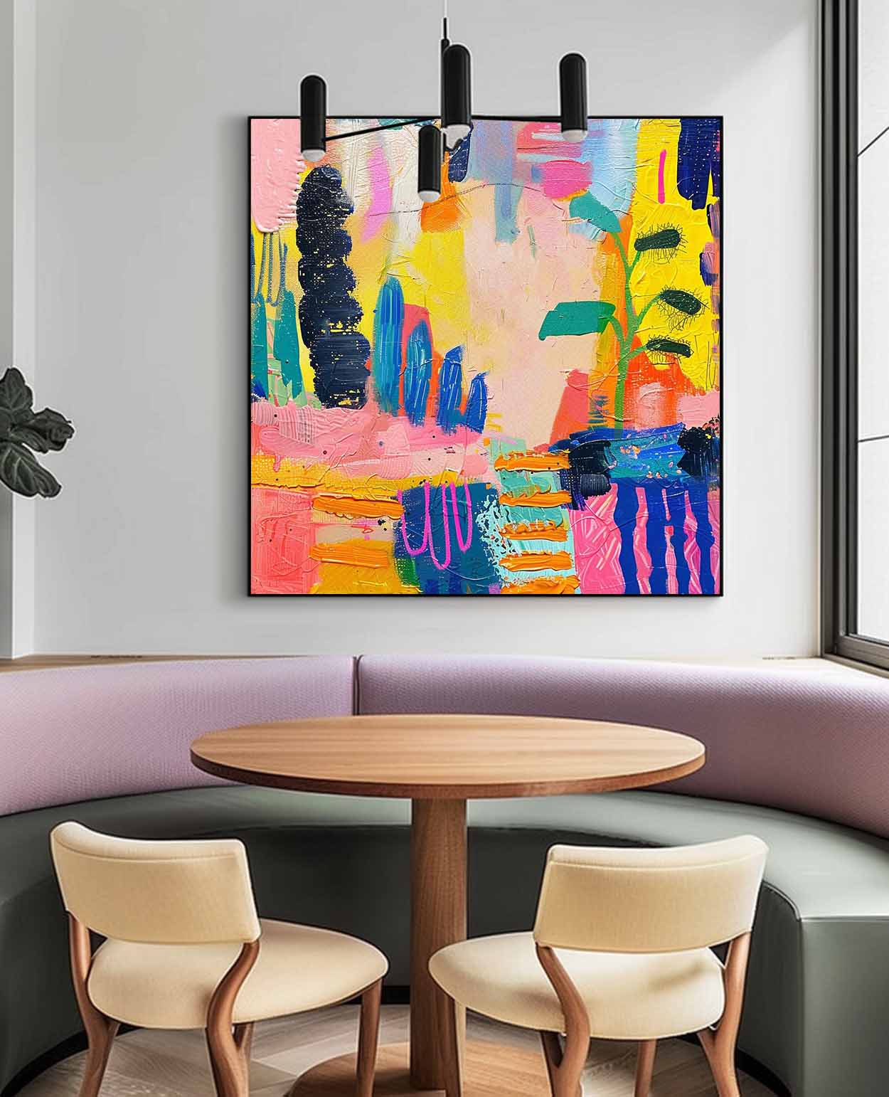 Original Canvas Wall Art Textured Artwork Colorful Large Graffiti Abstract Painting Children's Room Decor