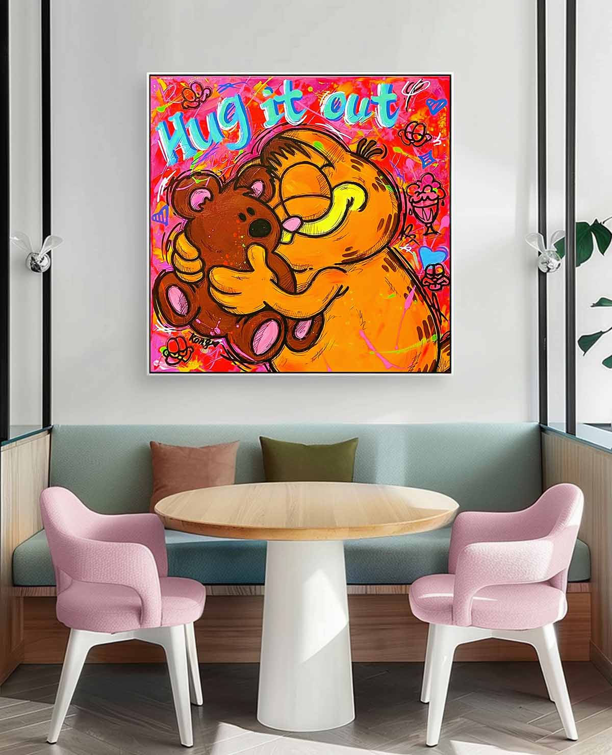 Famous Garfield Oil Painting Canvas Original Lovely Cartoon Characters Wall Art Large Animal Artwork