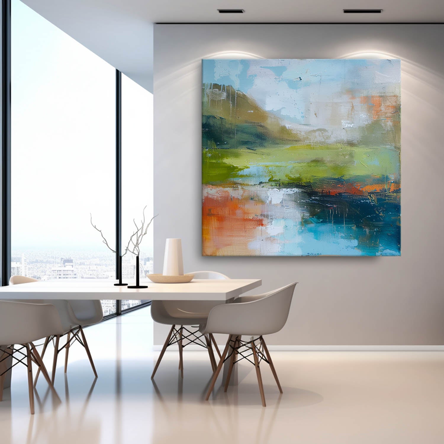 Modern Scenery Nature Art Large Retro Abstract Oil Painting Canvas Original Landscape Wall Art Home Decor