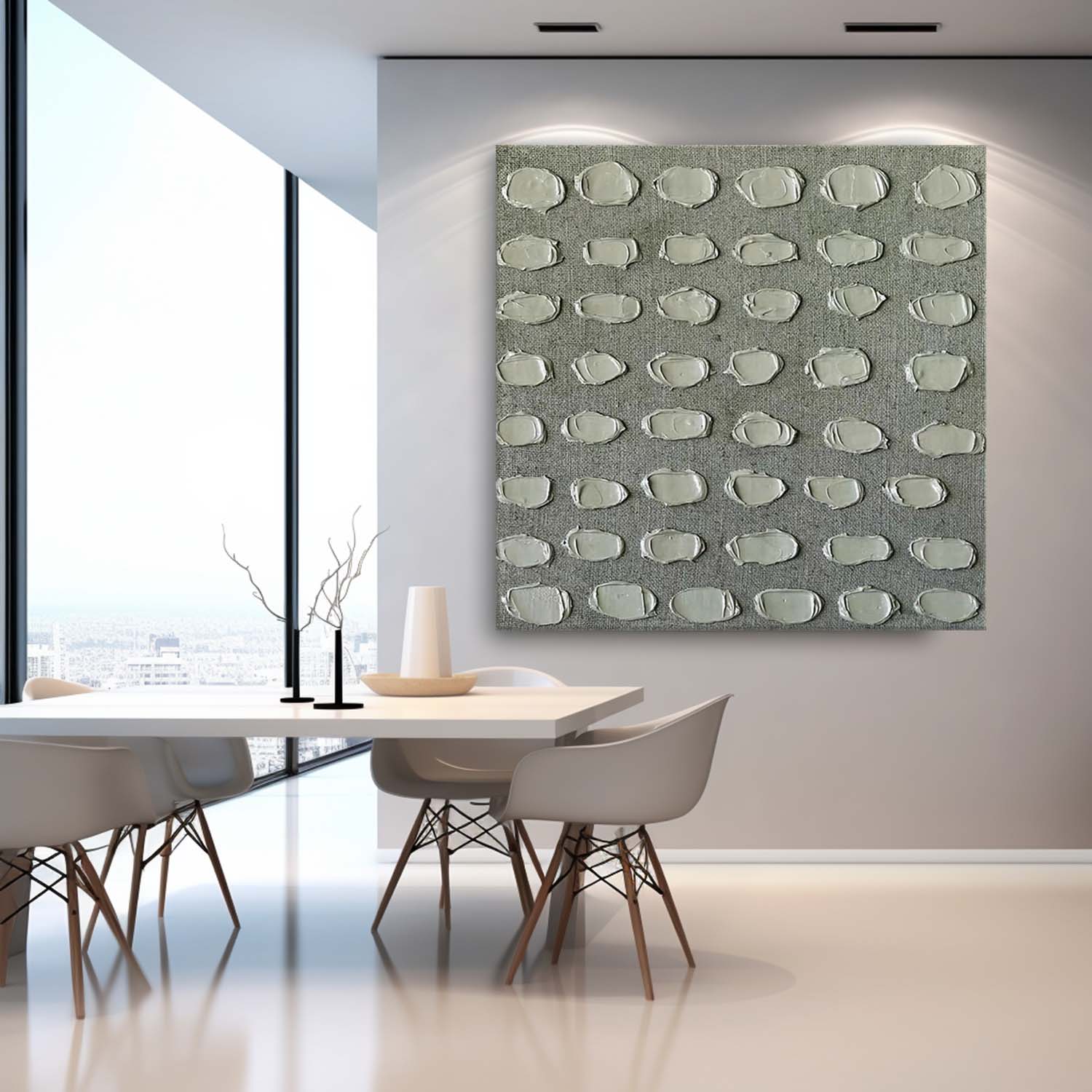 Minimalist Texture Canvas Acrylic Painting Large Creative Knife Painting Original Wall Art Grey Artwork