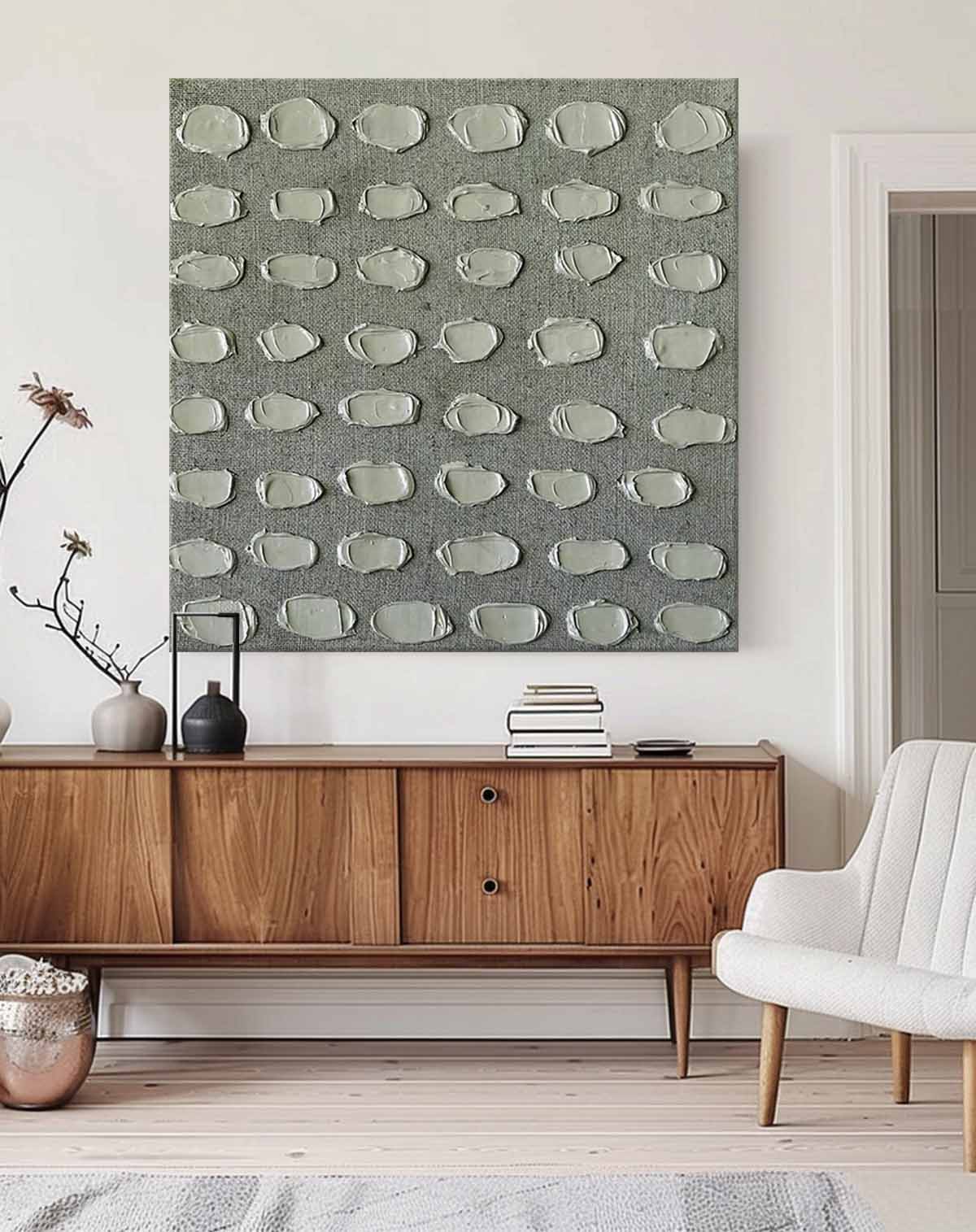 Minimalist Texture Canvas Acrylic Painting Large Creative Knife Painting Original Wall Art Grey Artwork