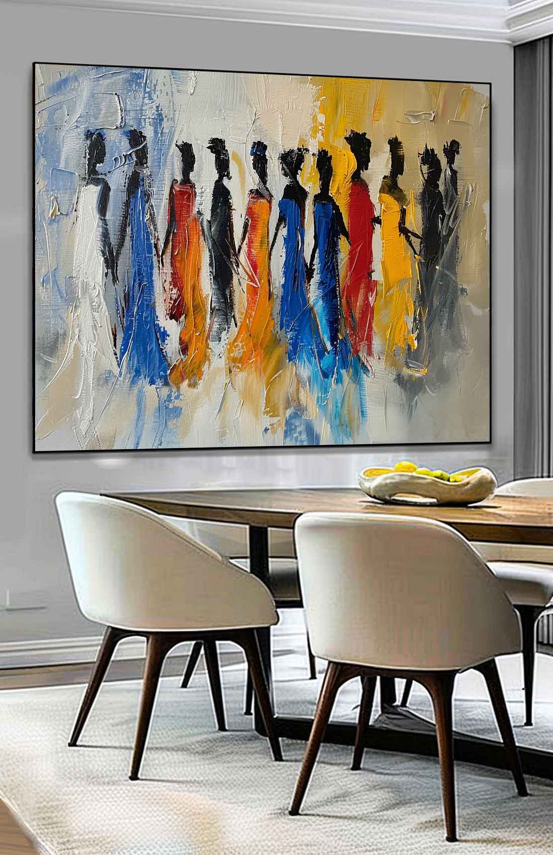 Original Human Artwork Abstract Figure Oil Painting Large Color Human Silhouette Wall Art For Living Room