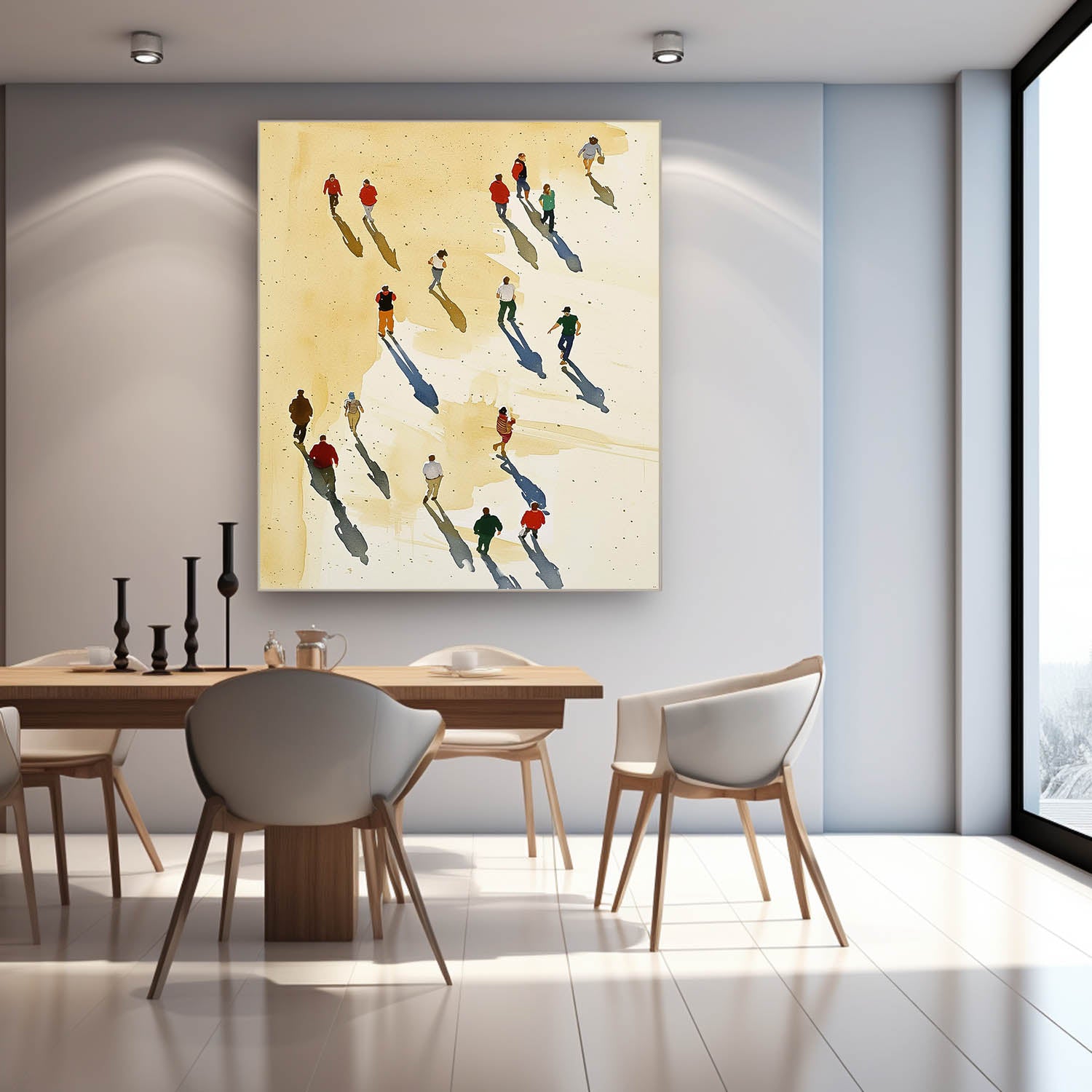 Modern People And Beach Wall Art Impressionism Ocean Abstract Large Original Oil Painting On Canvas Home Decor