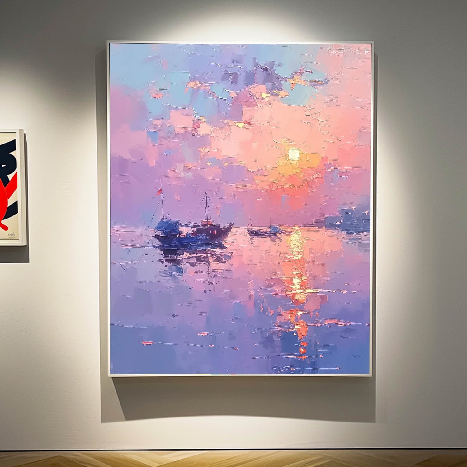 Abstract Sunset Scenery Wall Art Acrylic Painting Large Dreamy Colors Landscape Oil Painting On Canvas Home Decor