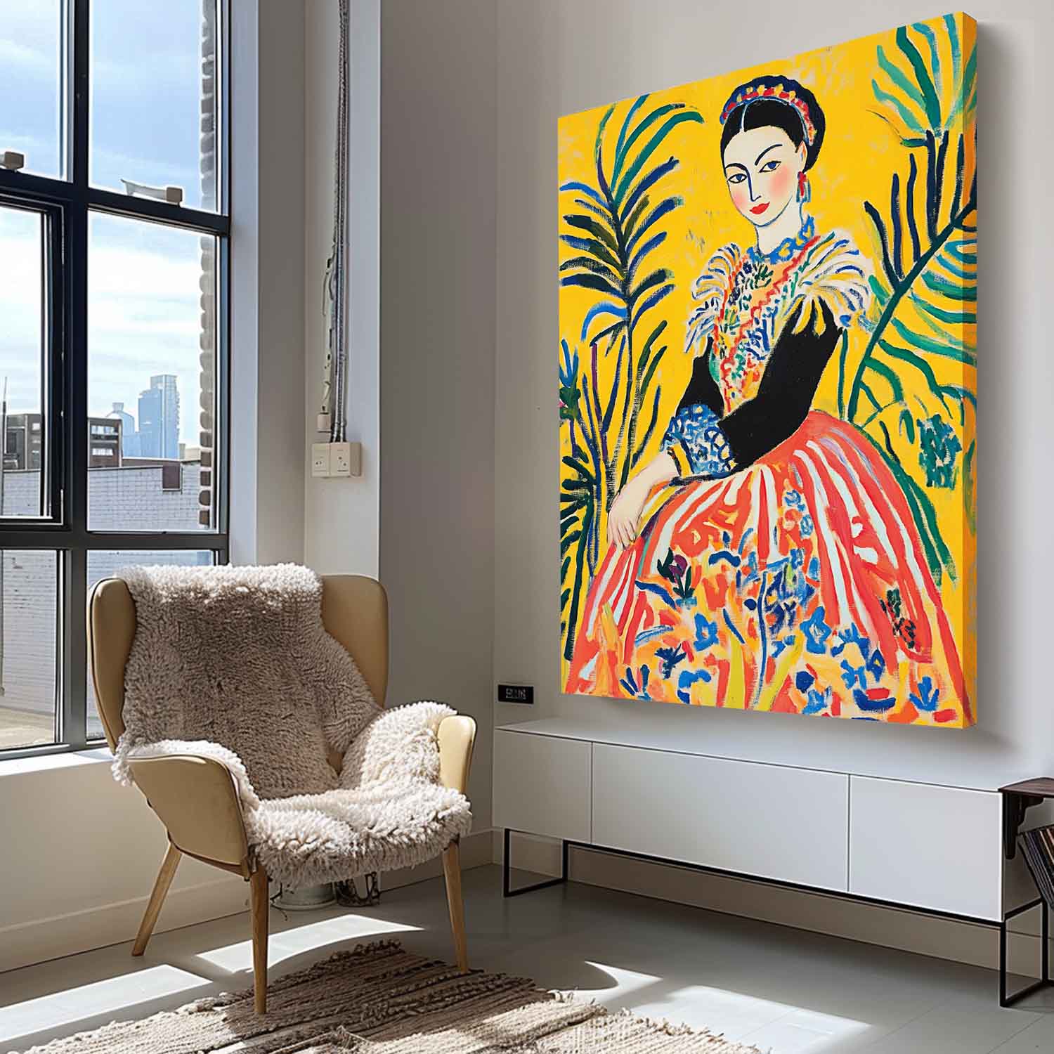 Lady In Gold Painting Artwork Beautiful Girl In A Romantic Vintage Style Gorgeous Original Modern Wall Art