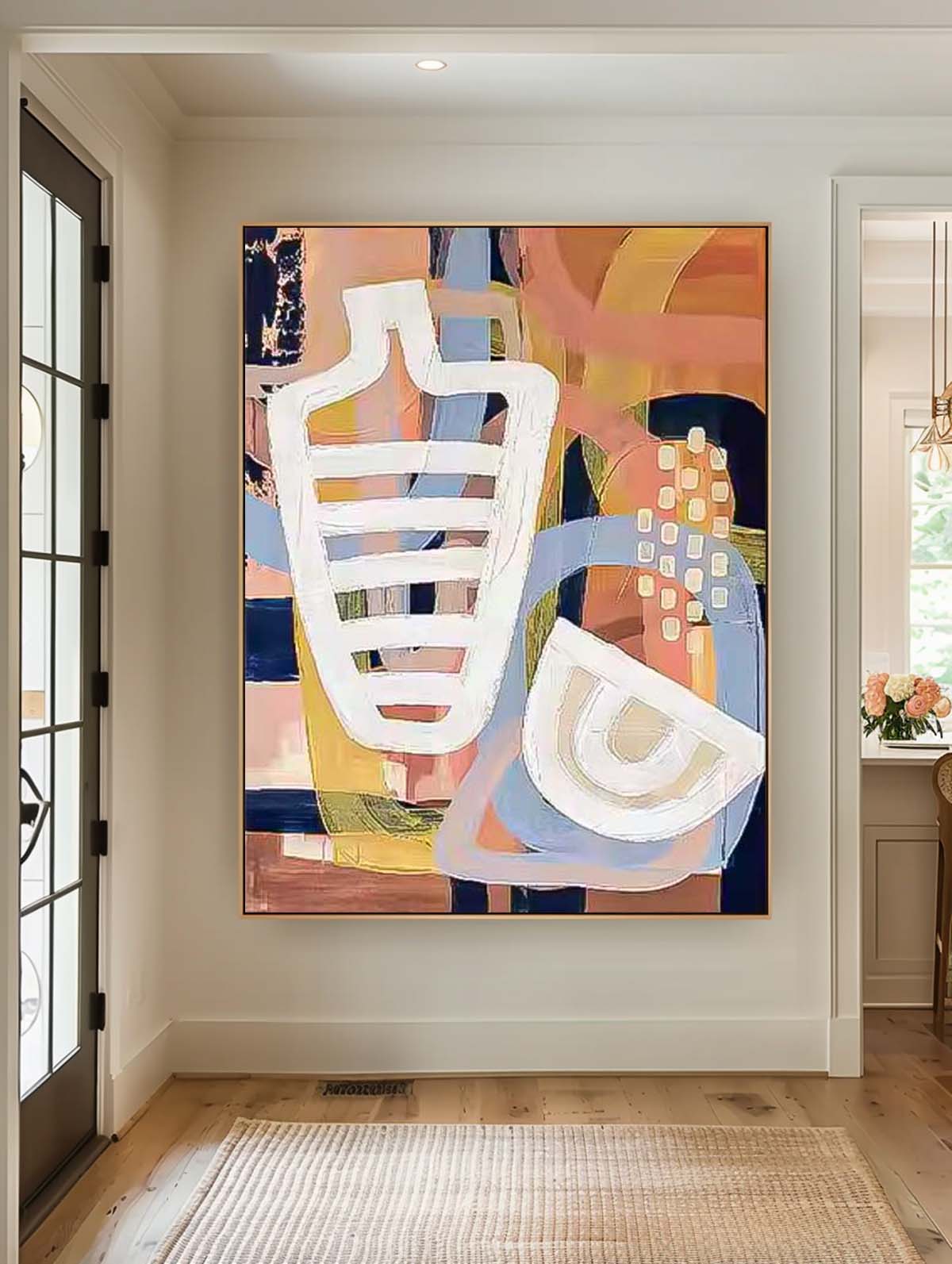 Abstract Graffiti Wall Art Large Contemporary Irregular Line Acrylic Painting On Canvas Home Decoration