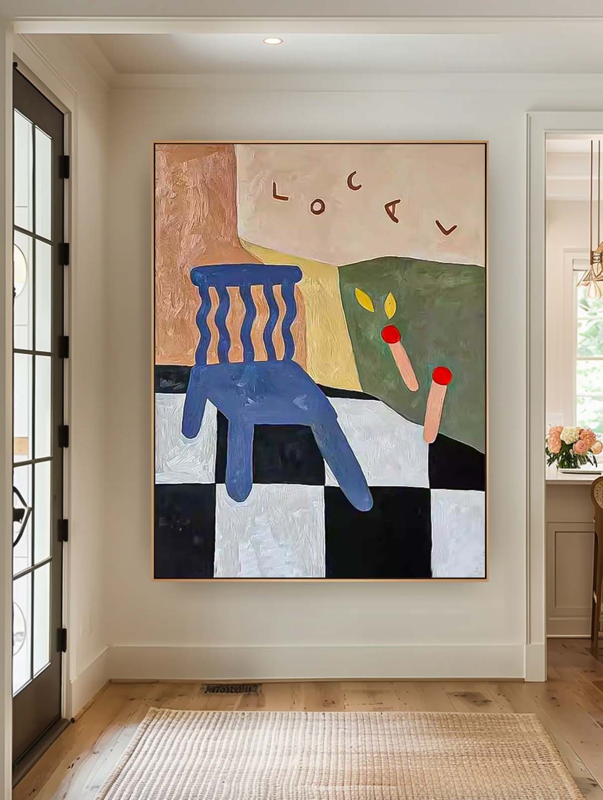 Cute Color Abstract Wall Art Large Contemporary Animation Acrylic Painting On Canvas Children's Room Decoration