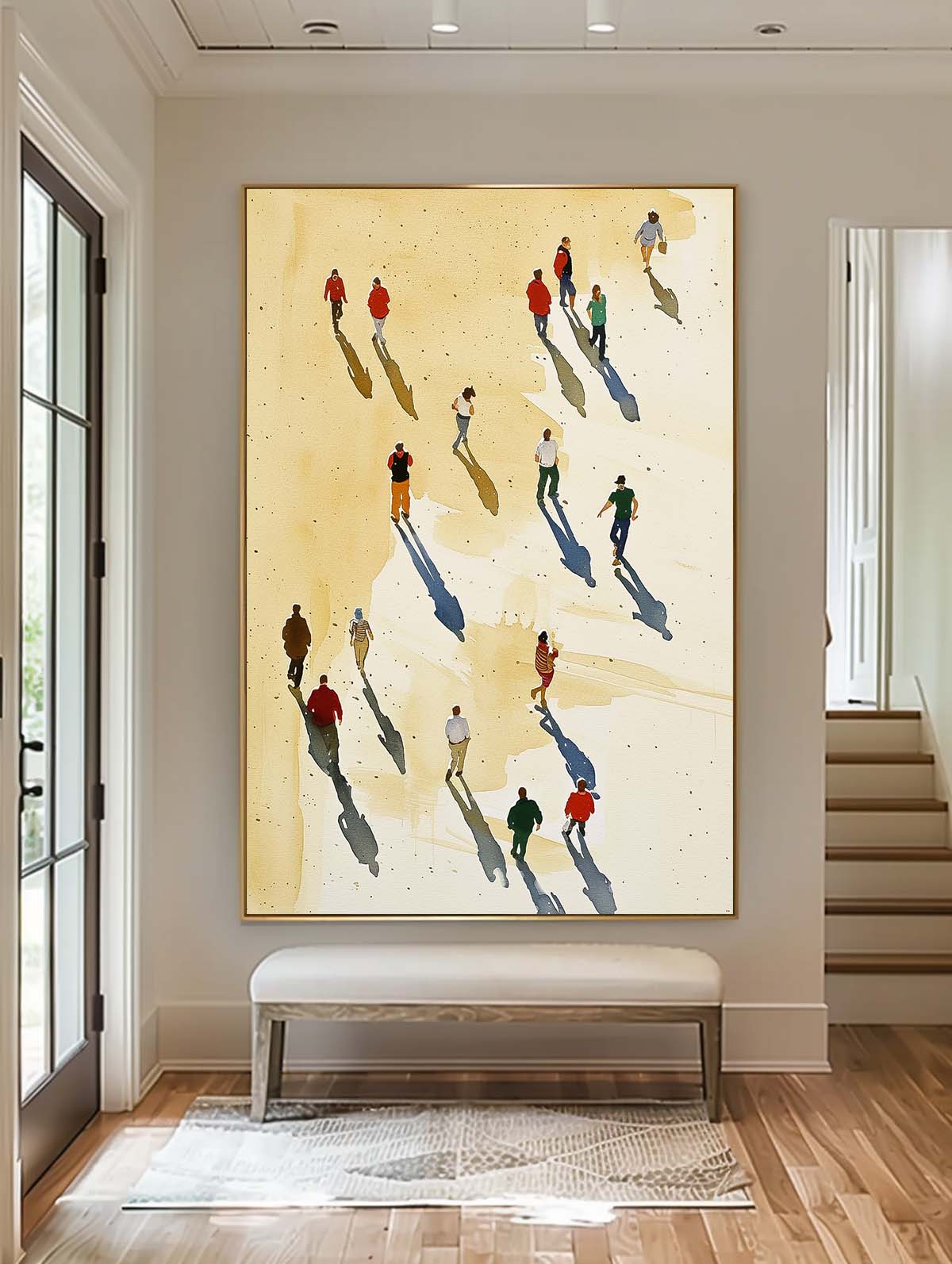 Modern People And Beach Wall Art Impressionism Ocean Abstract Large Original Oil Painting On Canvas Home Decor