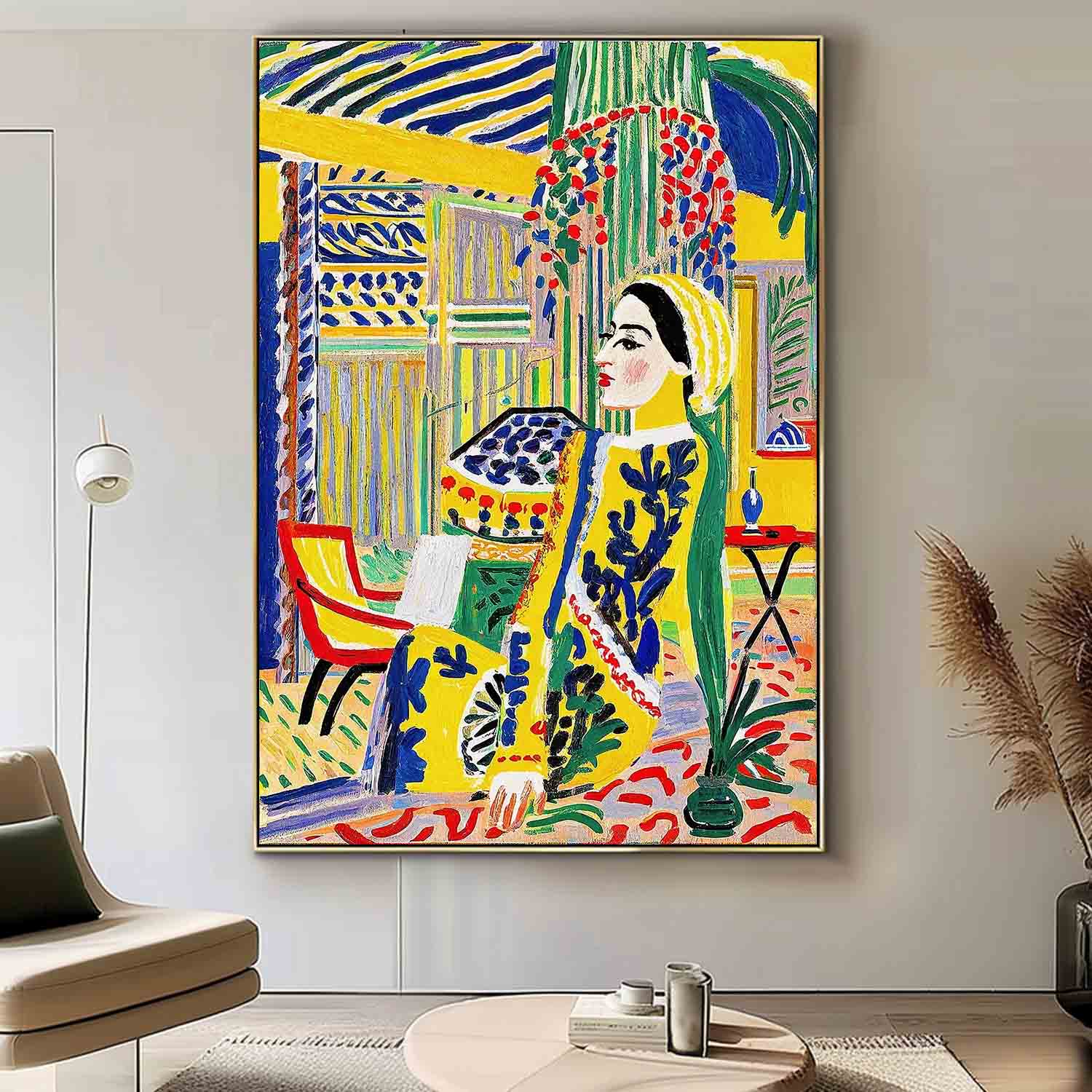 portretter of a beautiful girl in a romantic vintage style Gorgeous Original Modern Wall Art Colorful Artwork
