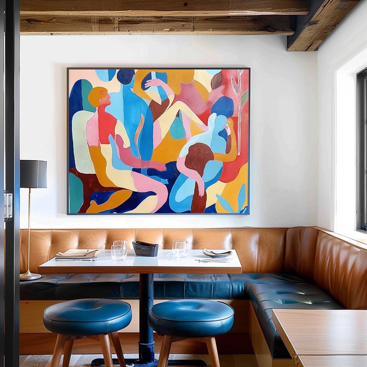 Abstract Portraiture Expressive Characters Artwork Artistic Faces Painting Bold Cubist-Inspired Modern Art Painting Home Decor