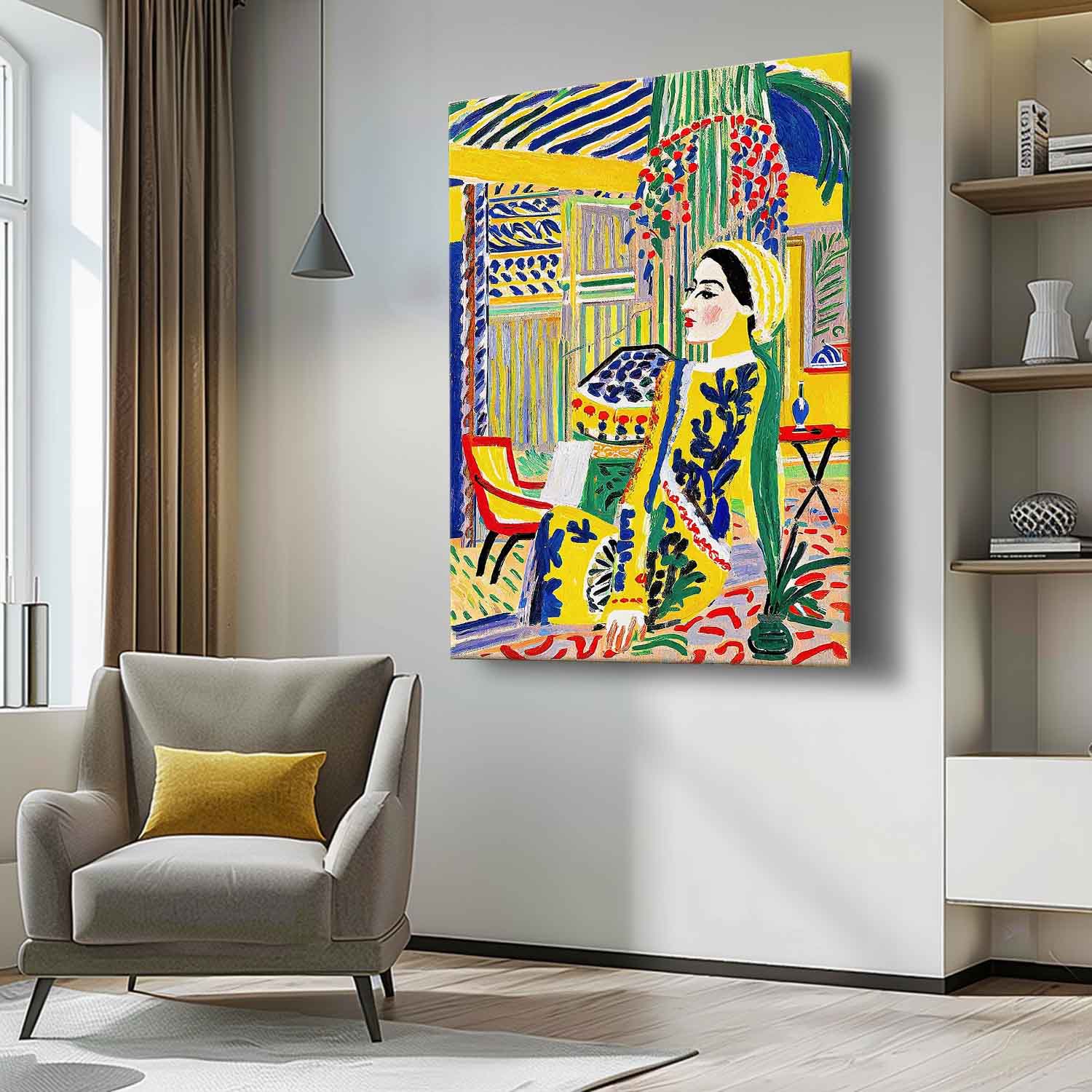 portretter of a beautiful girl in a romantic vintage style Gorgeous Original Modern Wall Art Colorful Artwork